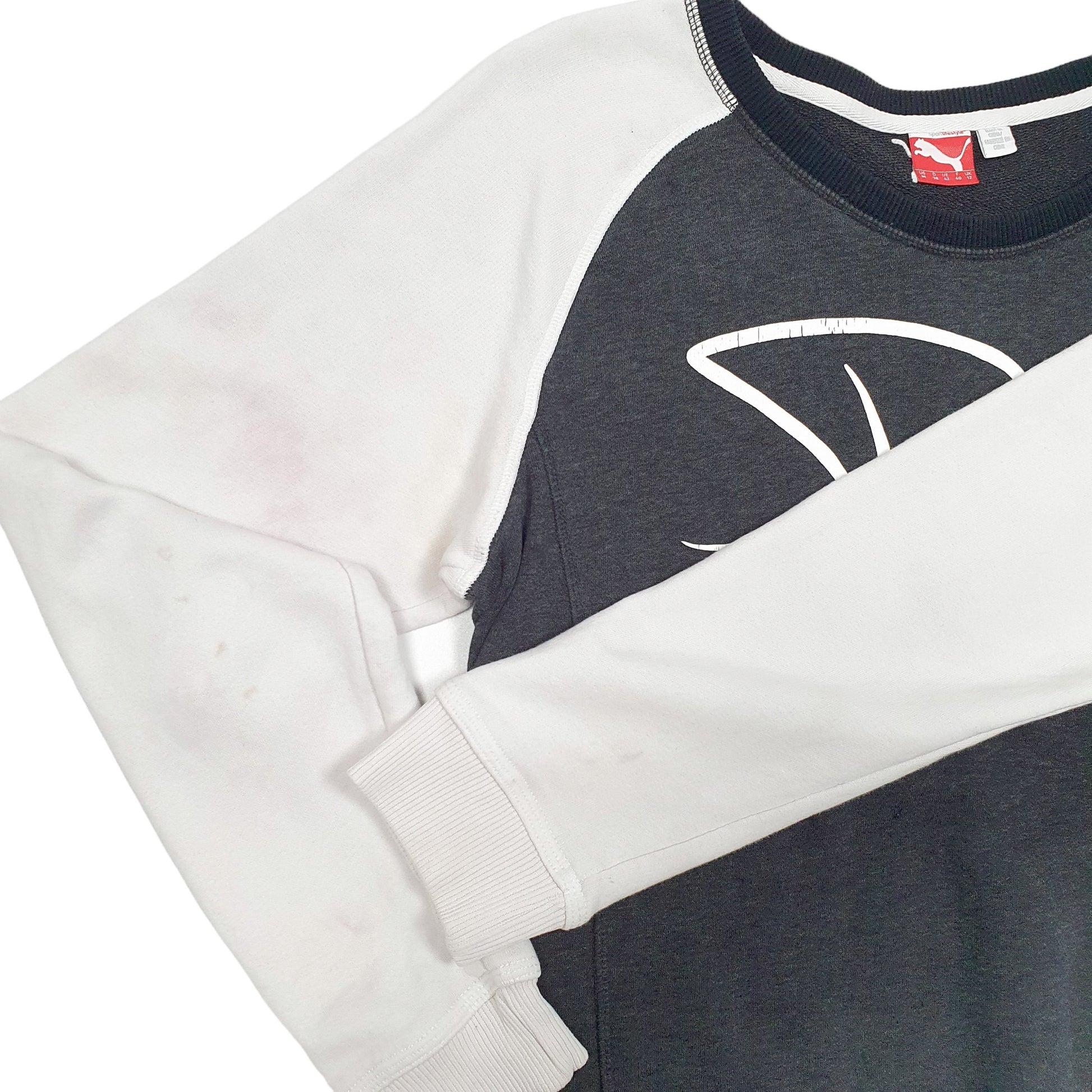 Womens Grey Puma Spellout Running Workout Crewneck Jumper