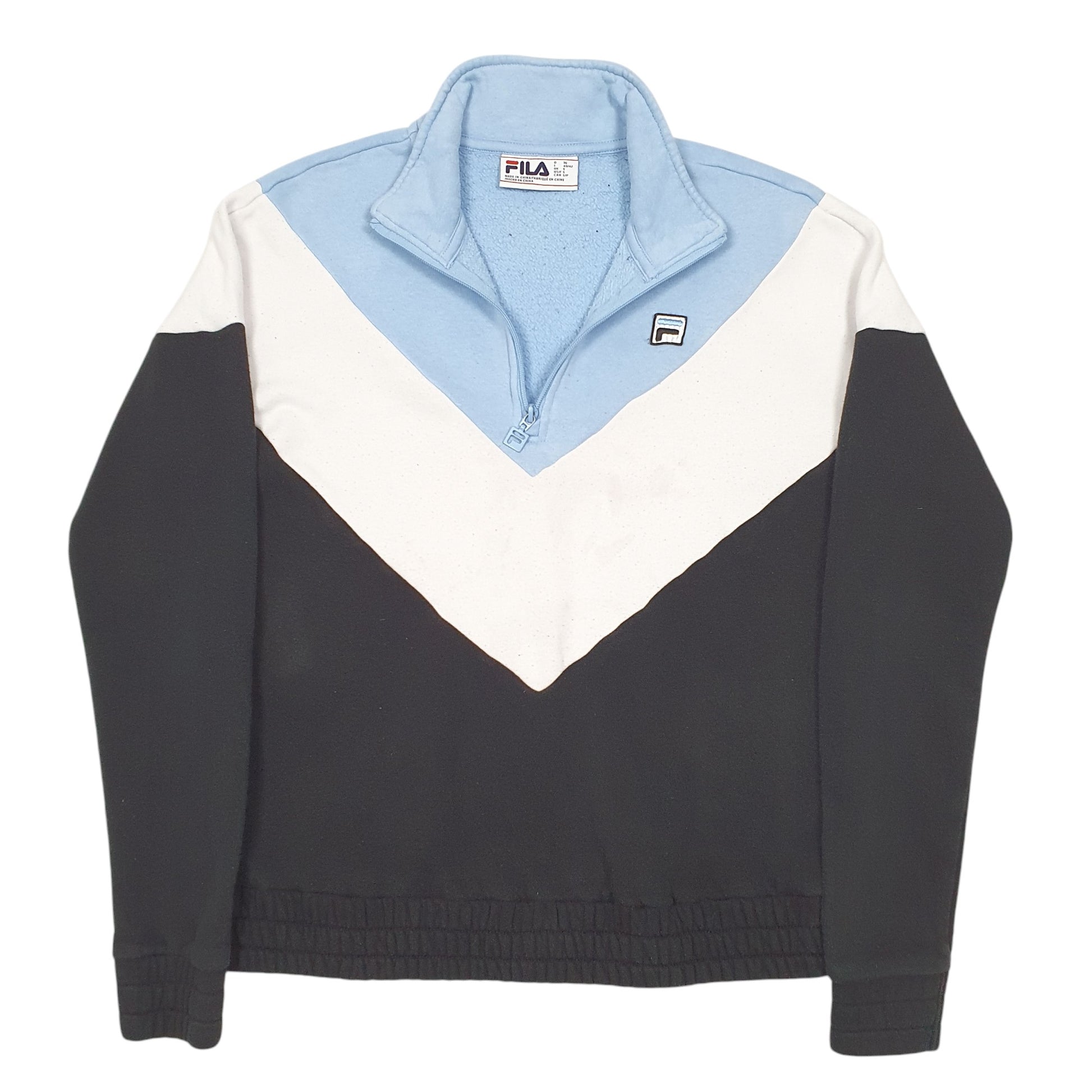 Mens Black Fila  Quarter Zip Jumper