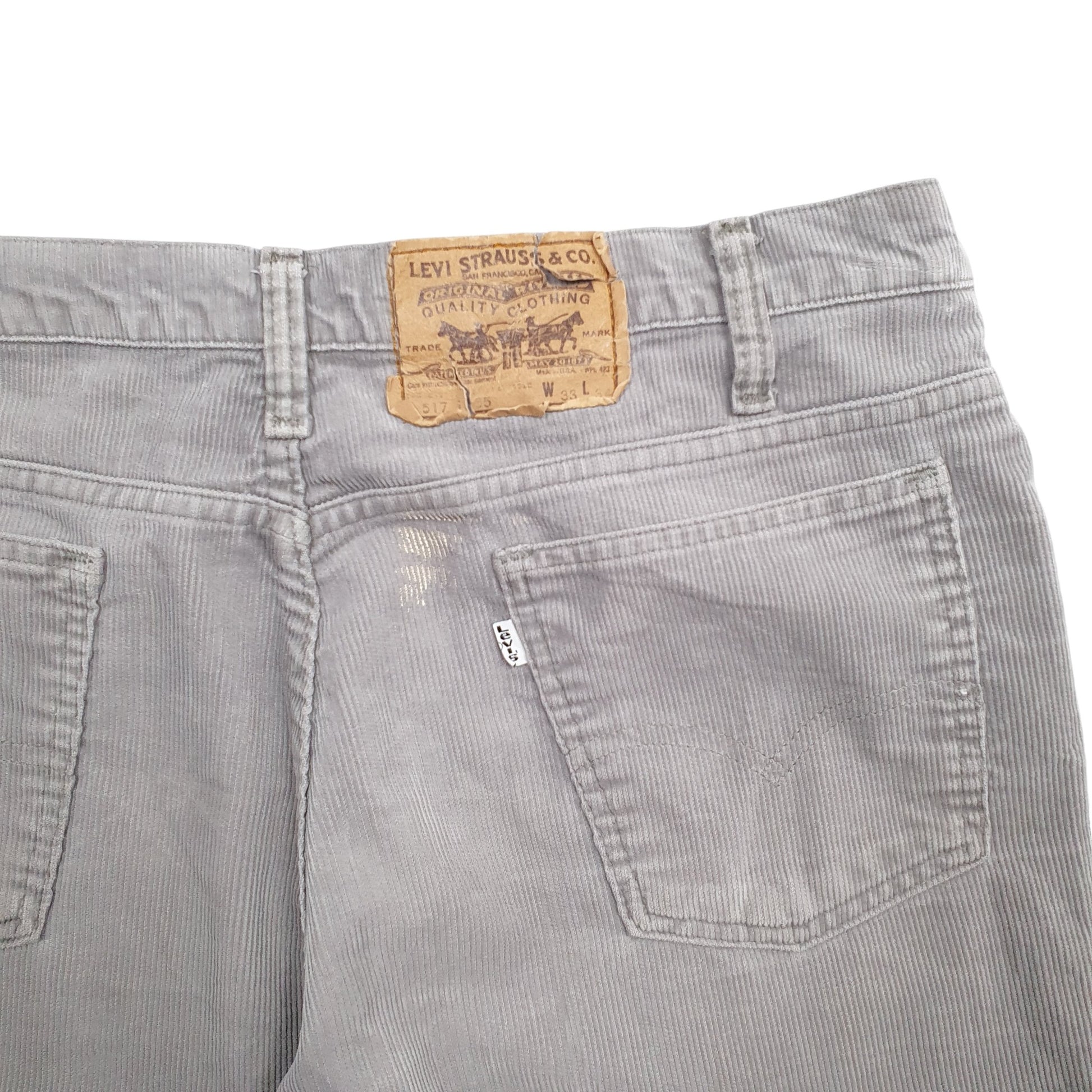 Mens Grey Levis  Corduroy Trousers