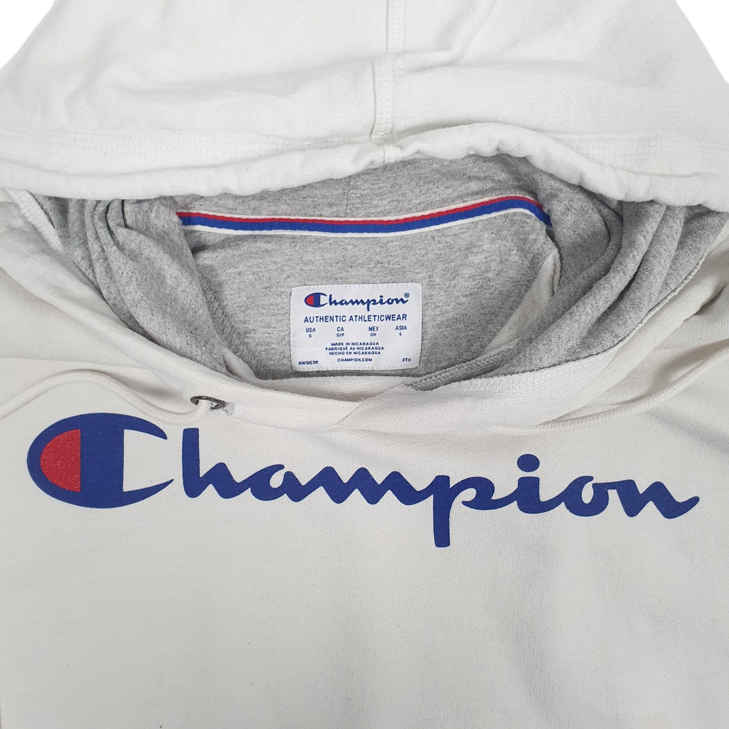 Mens White Champion  Hoodie Jumper