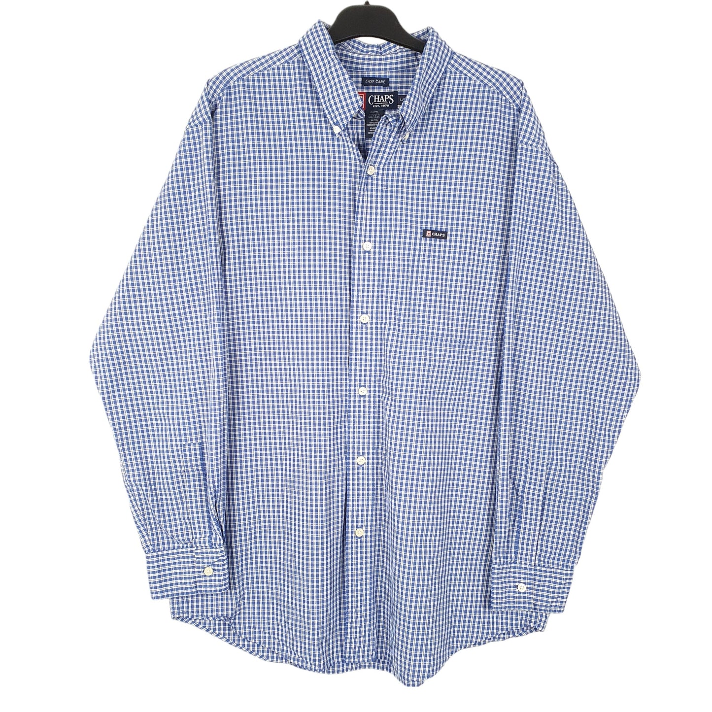 Mens Blue Chaps  Long Sleeve Shirt