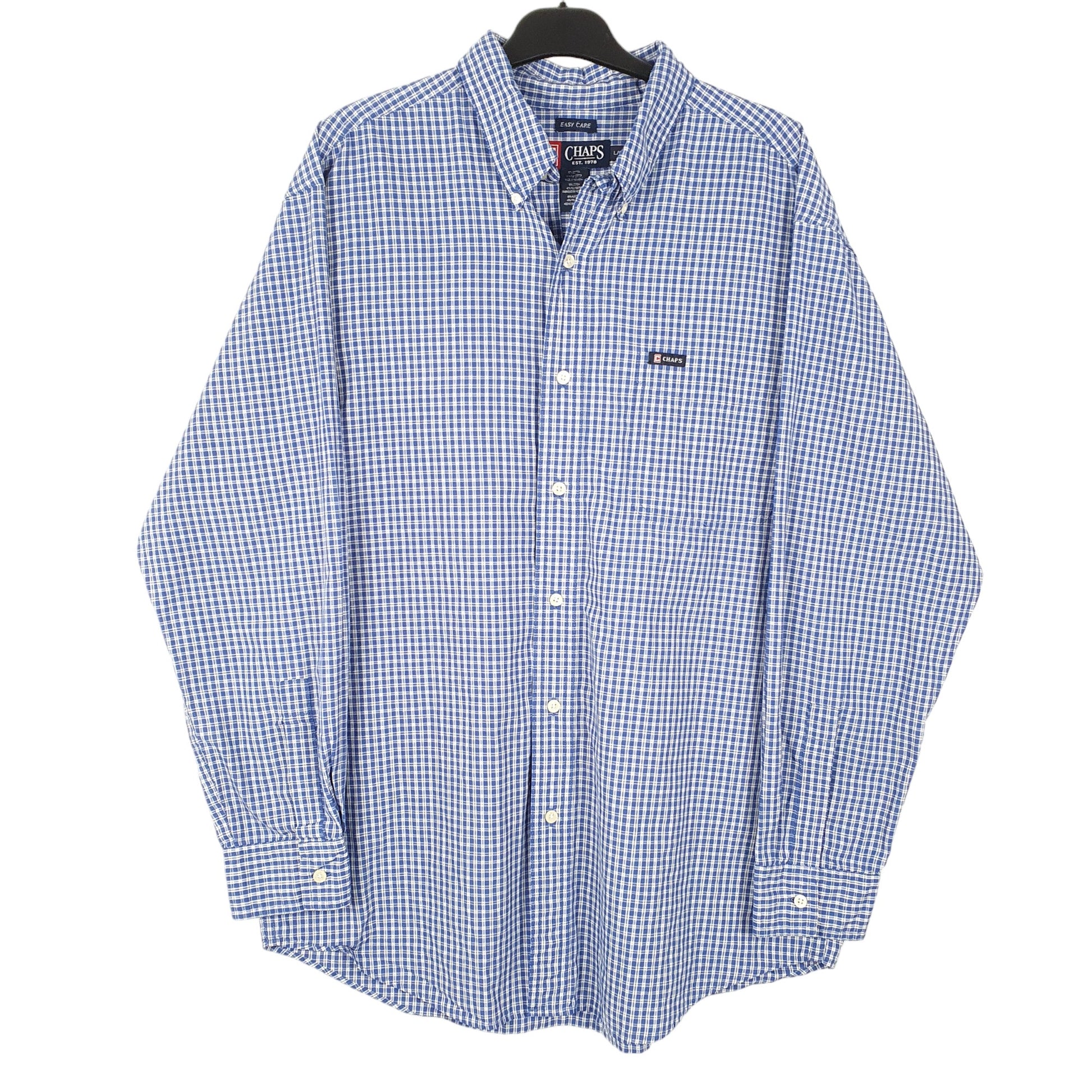 Mens Blue Chaps  Long Sleeve Shirt