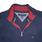 Mens Navy Tommy Hilfiger Knit Quarter Zip Jumper
