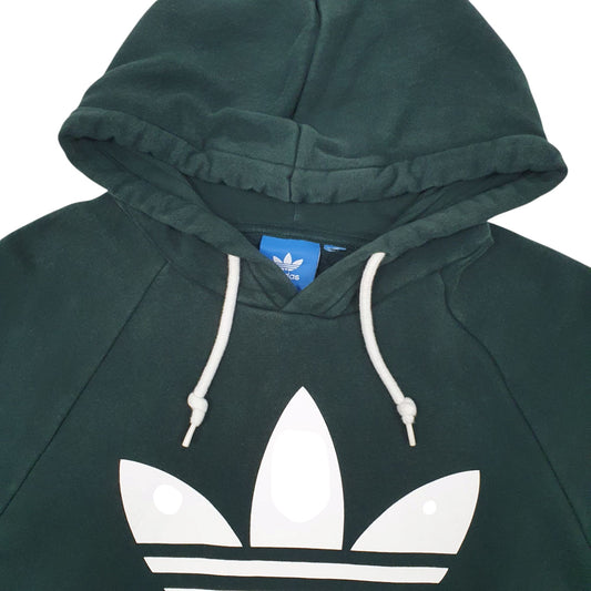 Mens Green Adidas Spellout Hoodie Jumper