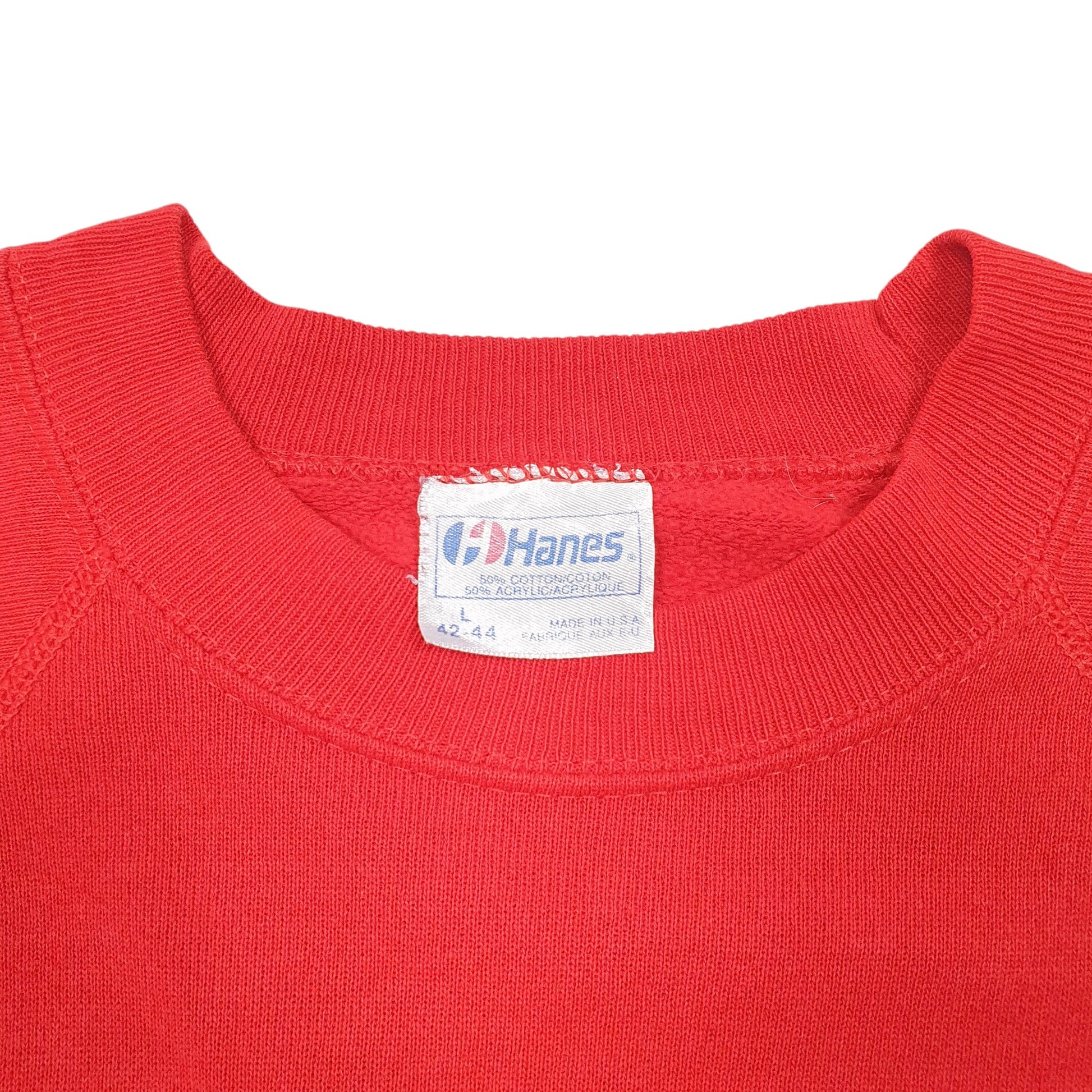 Mens Red Hanes Vintage 90s Made In USA Polar Bears 1993 Raglan Crewneck Jumper