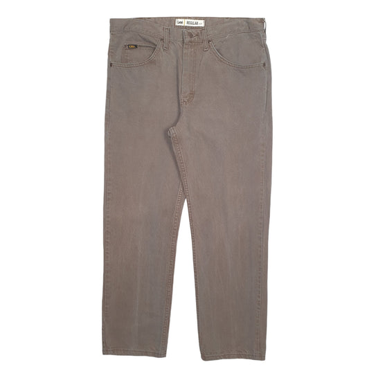 Mens Brown Lee Casual JeansW36 L30