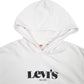 Mens White Levis Spellout Relaxed Hoodie Jumper