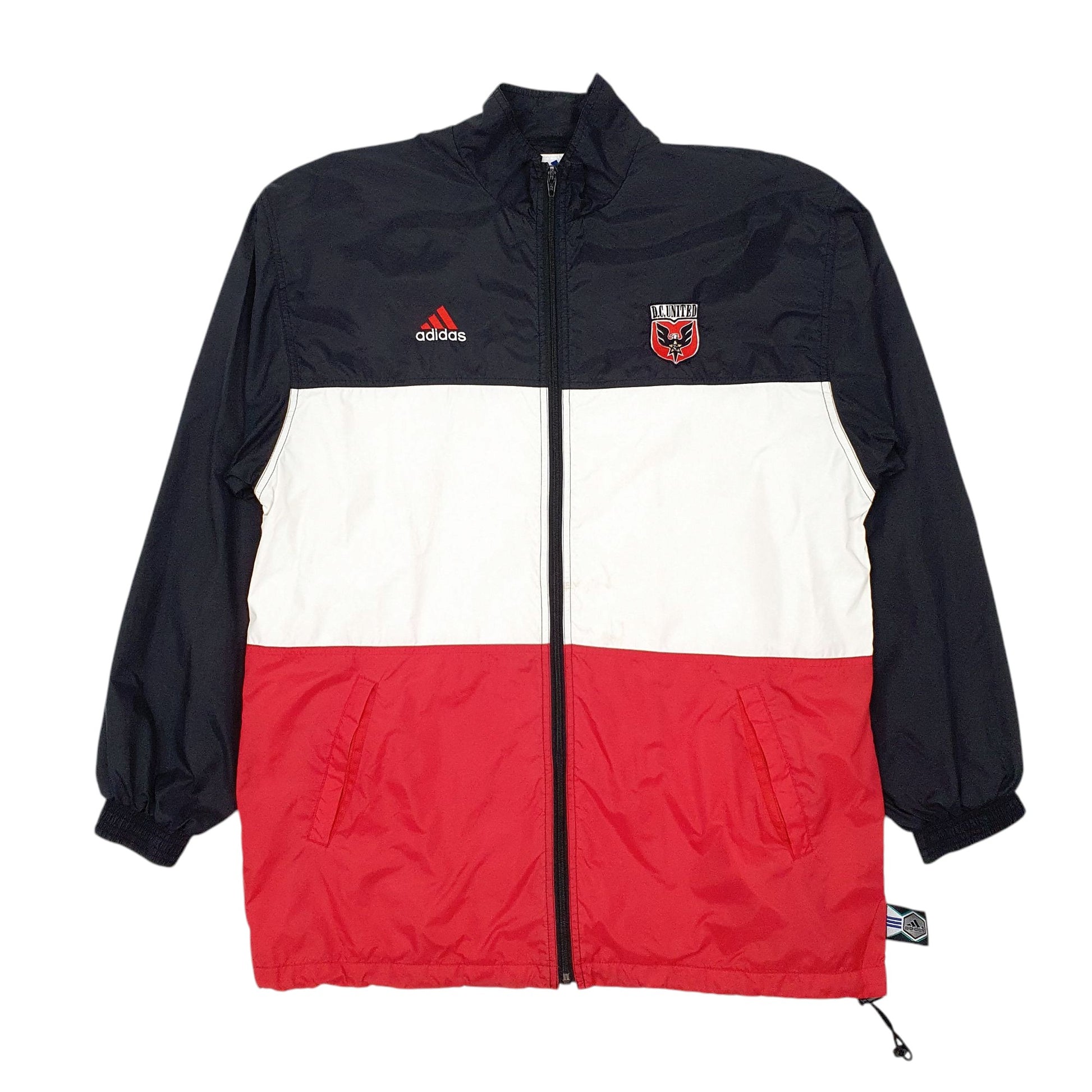 Mens Black Adidas Vintage 90s DC United Quarter Zip Coat