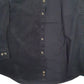 Mens Black Cambridge Classics Vintage 90s Corduroy Grandpa Collar Long Sleeve Shirt