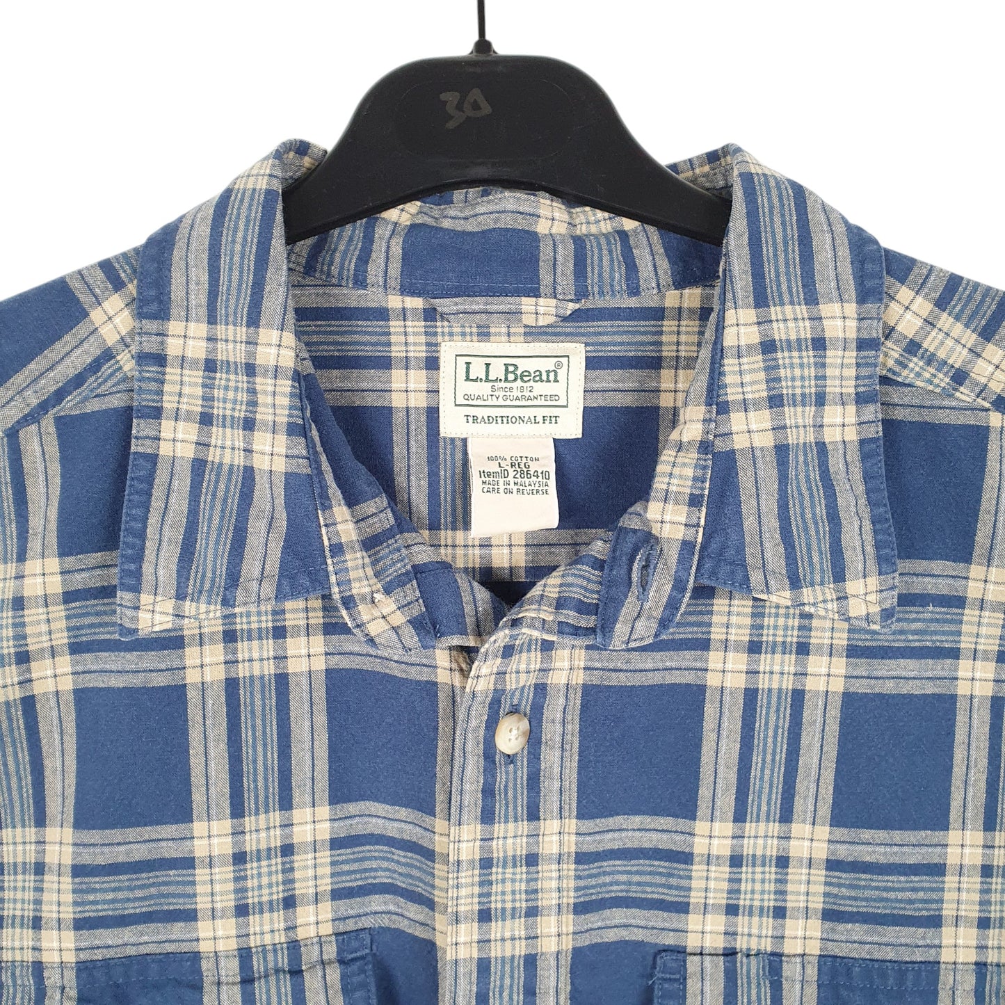 Mens Blue L.L.Bean Traditional Long Sleeve Shirt