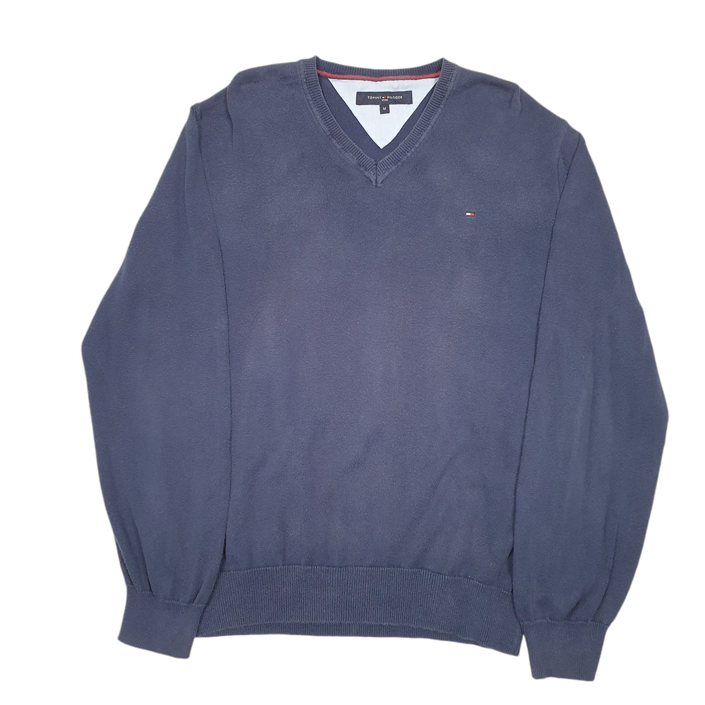 Mens Navy Tommy Hilfiger Knit V Neck Jumper
