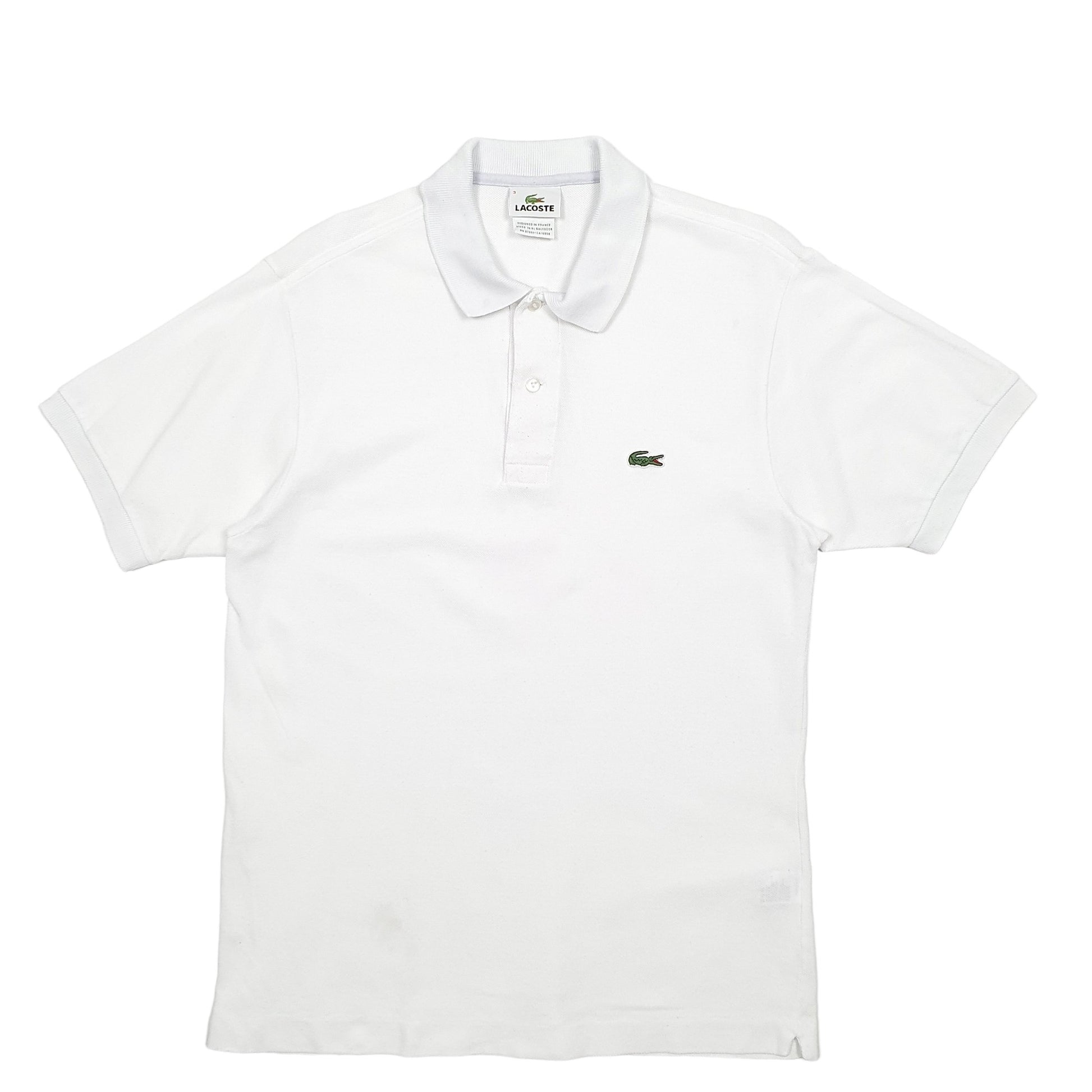 Mens White Lacoste  Short Sleeve Polo Shirt