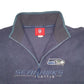 Mens Navy NFL Seattle Seahawks Football Quarter Zip Jumper