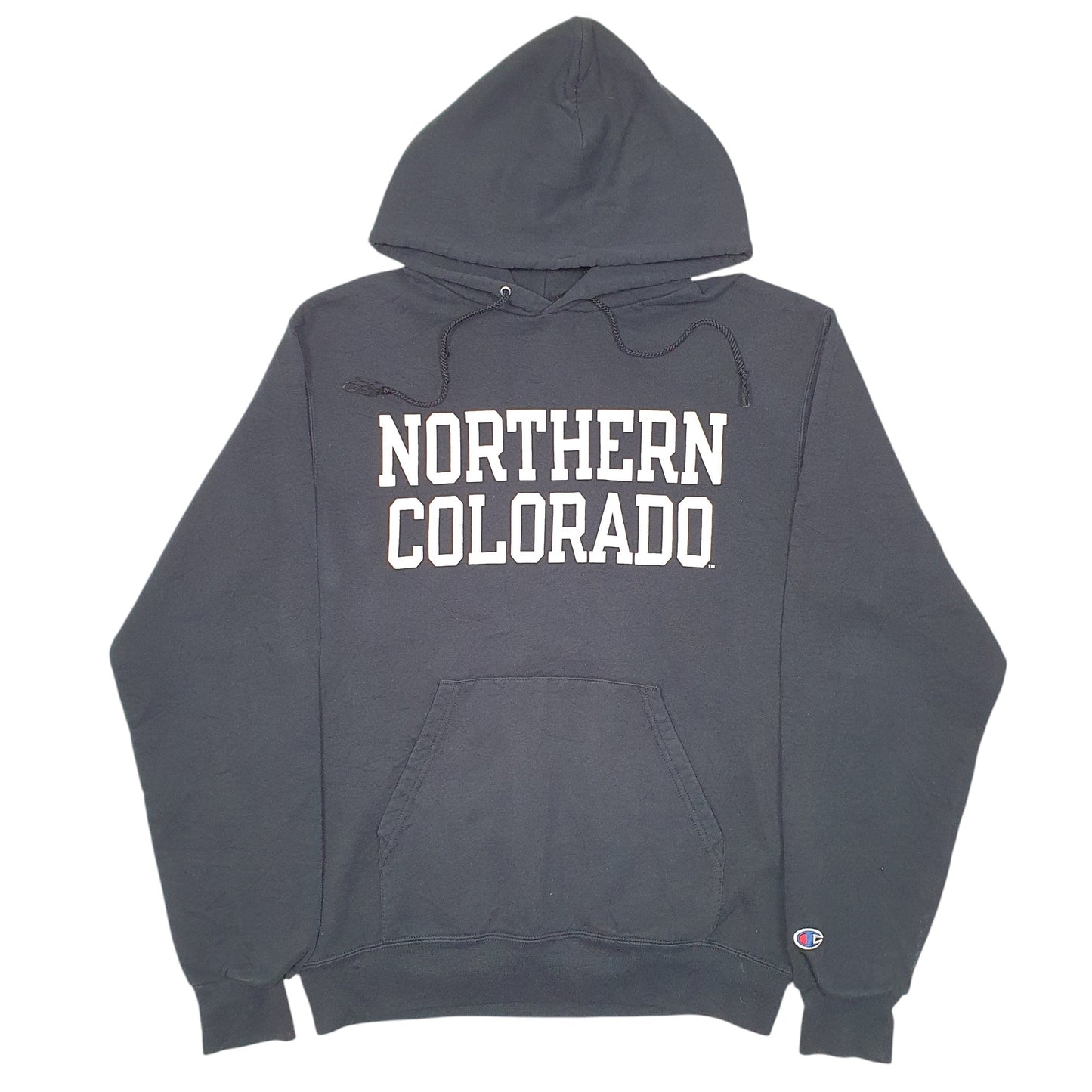 Mens Black Champion Northern Colorado USA College Spellout Hoodie Jumper