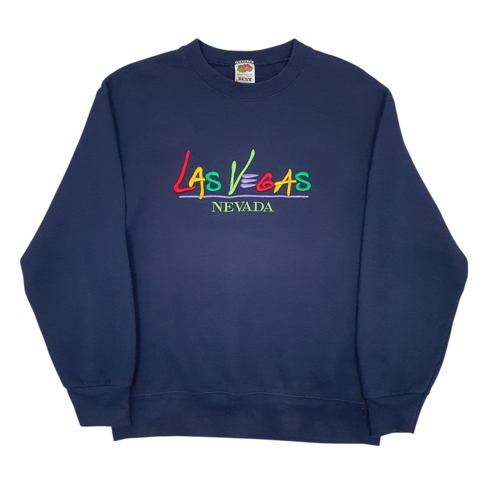 Mens Navy Fruit Of The Loom Las Vegas Crewneck Jumper