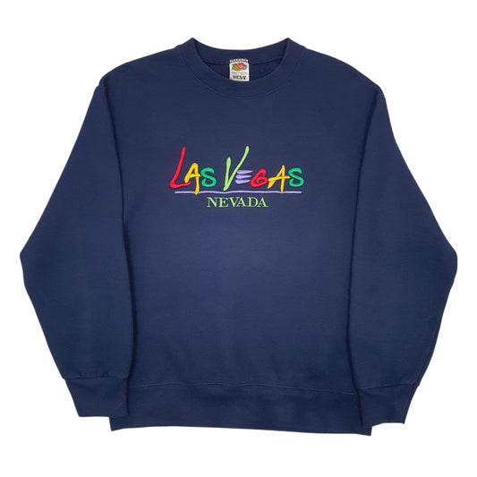Mens Navy Fruit Of The Loom Las Vegas Crewneck Jumper