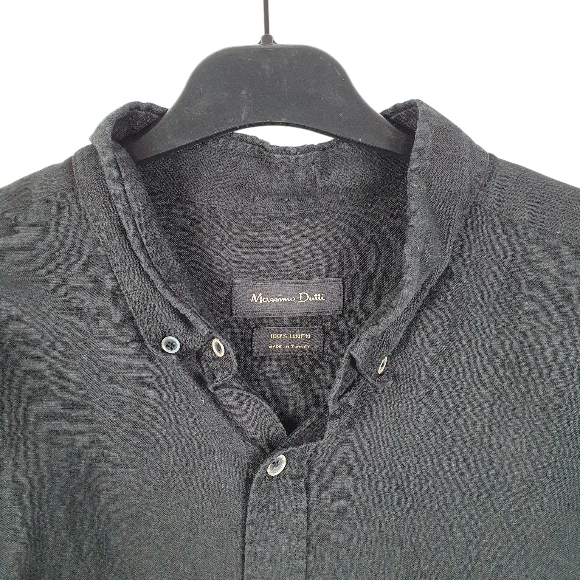 Mens Black Massimo Dutti  Long Sleeve Shirt