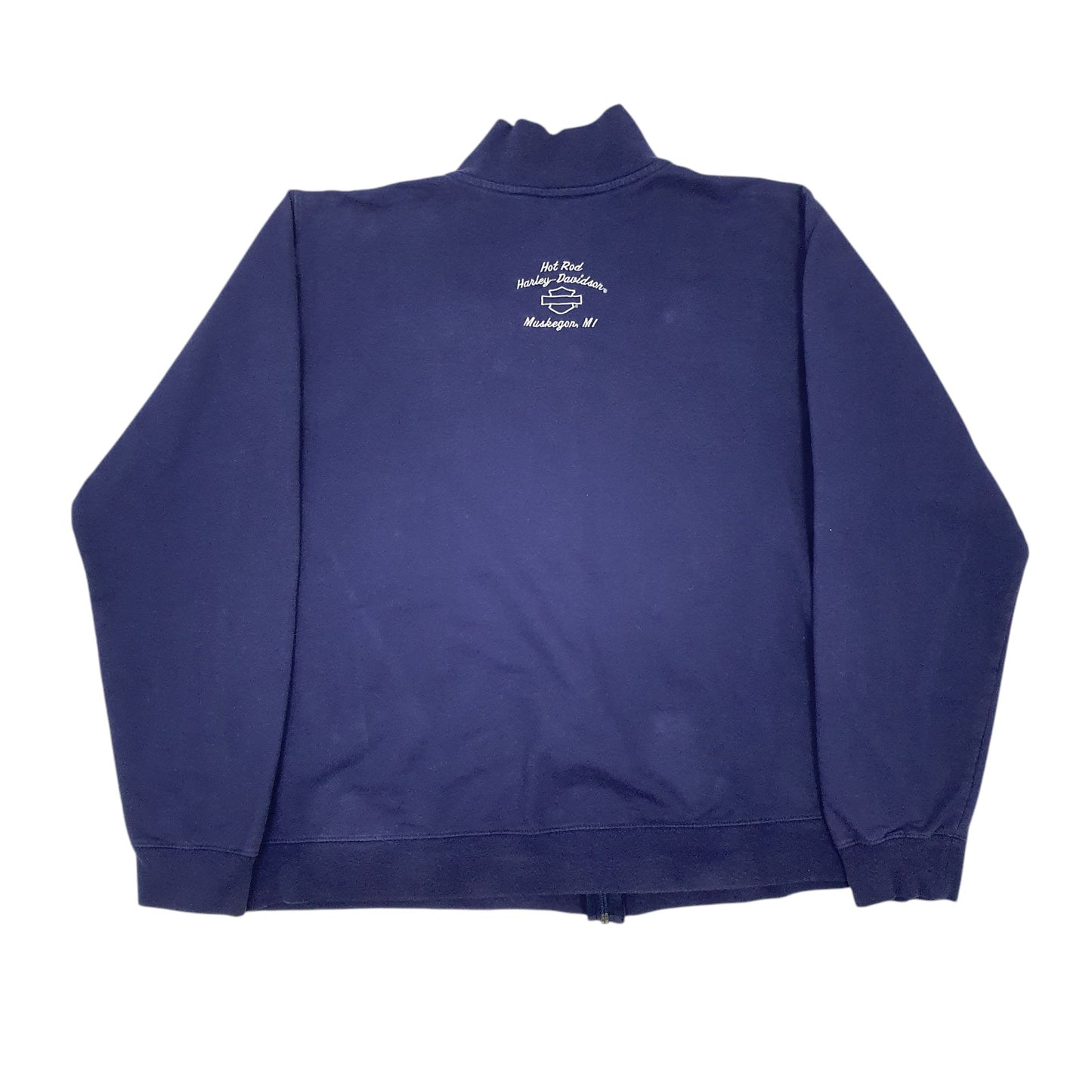 Womens Blue Harley Davidson  Full Zip Jumper