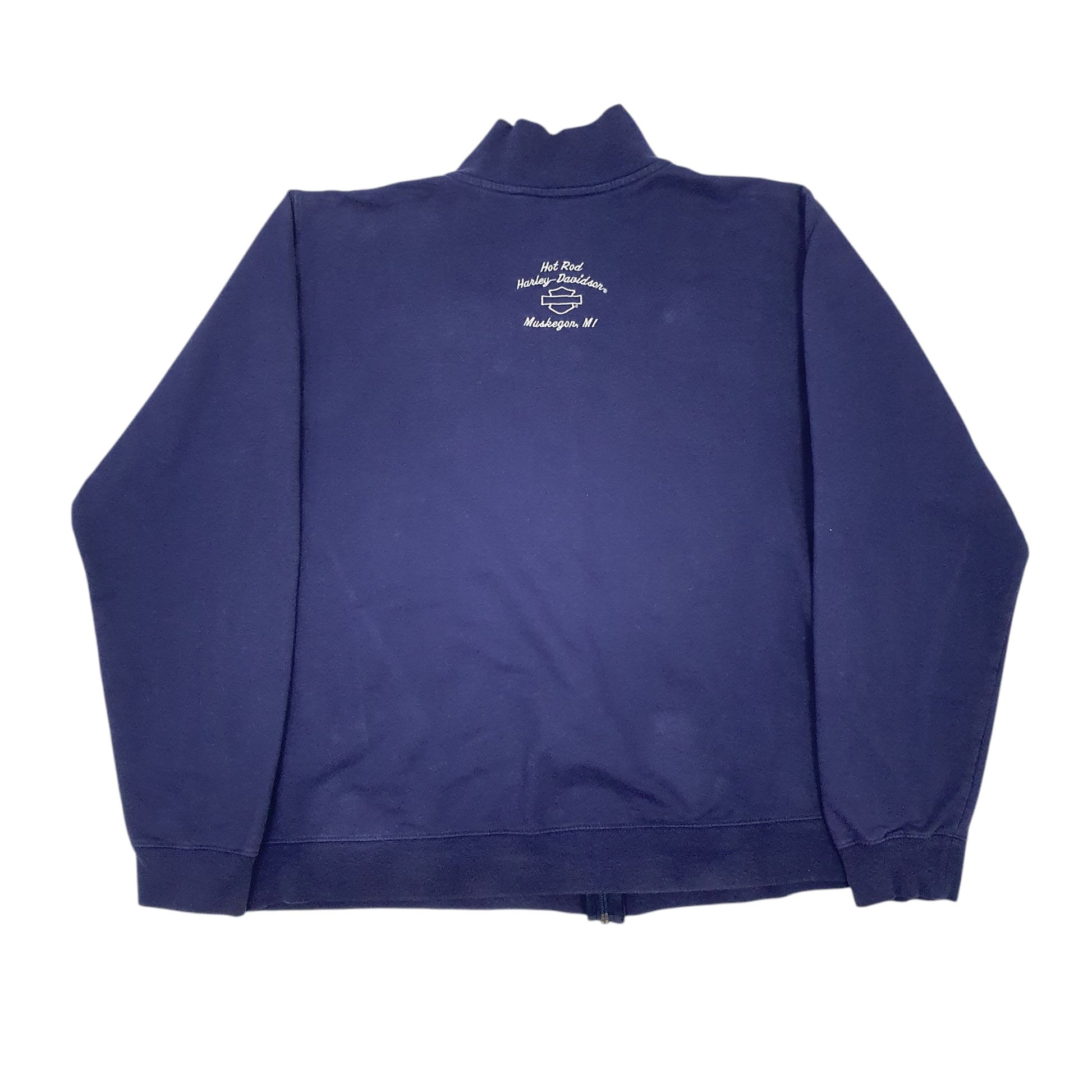 Womens Blue Harley Davidson  Full Zip Jumper