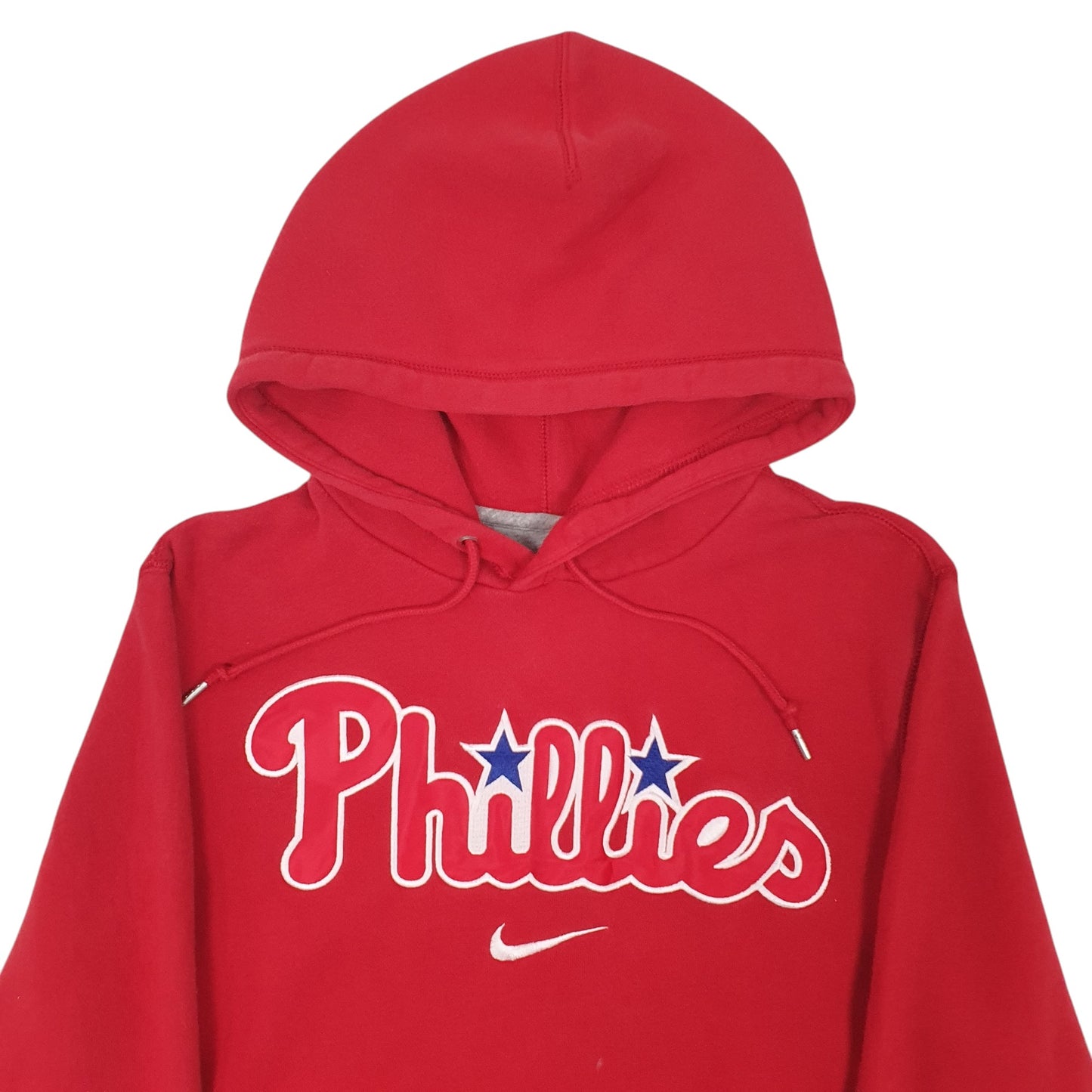 Mens Red Nike Phillies Spellout Hoodie Jumper