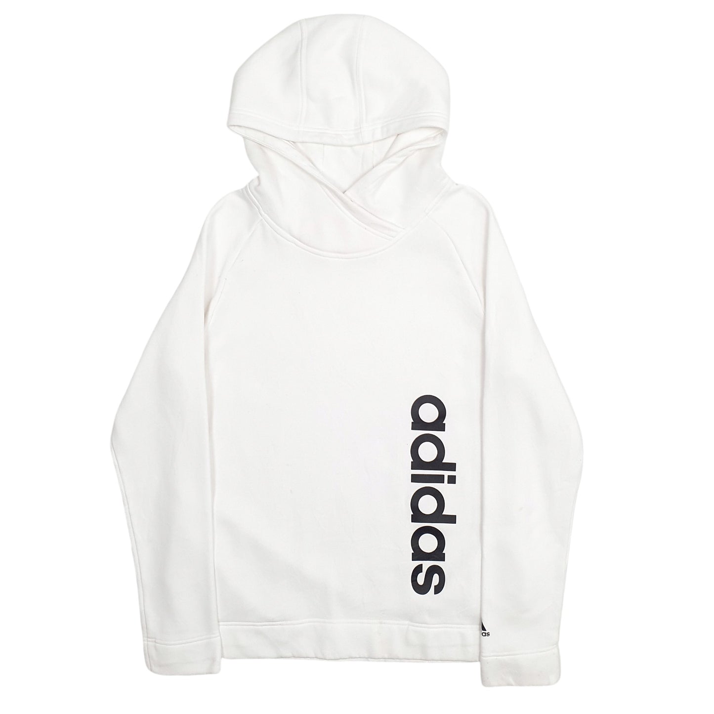 Mens White Adidas Spellout Hoodie Jumper