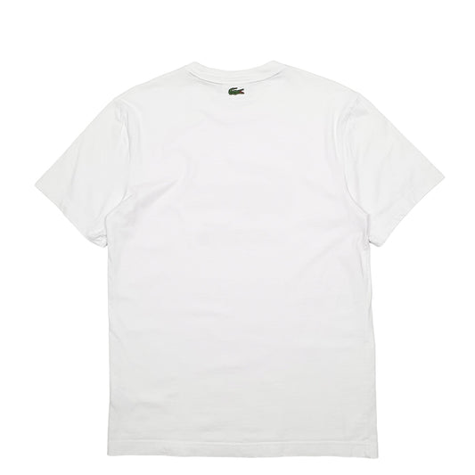 Mens White Lacoste  Short Sleeve T Shirt