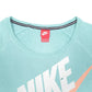 Womens Green Nike Short Sleeve Sweat Swoosh Spellout Jogging Crewneck Jumper