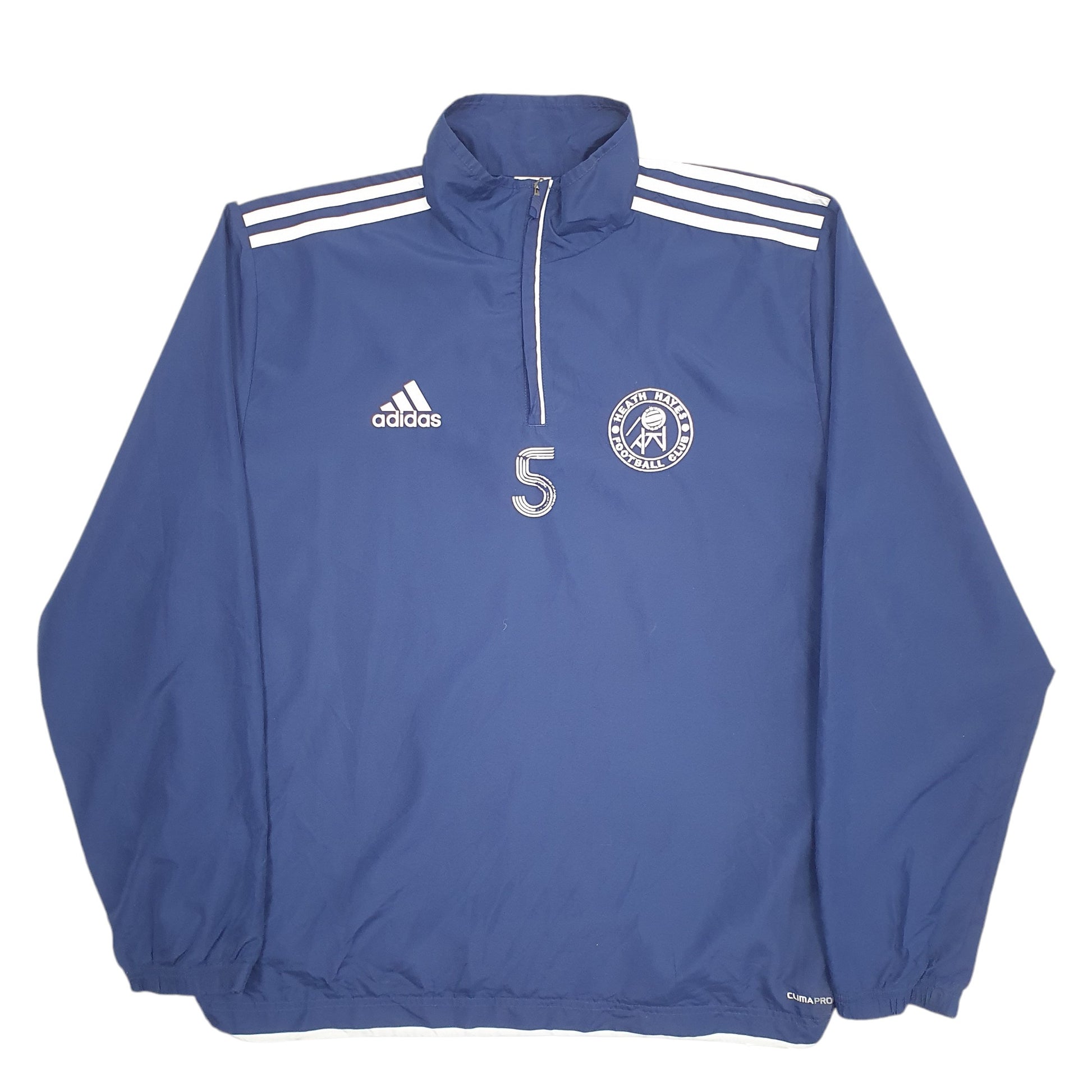 Mens Navy Adidas Football Heath Hayes Track Quarter Zip Jumper