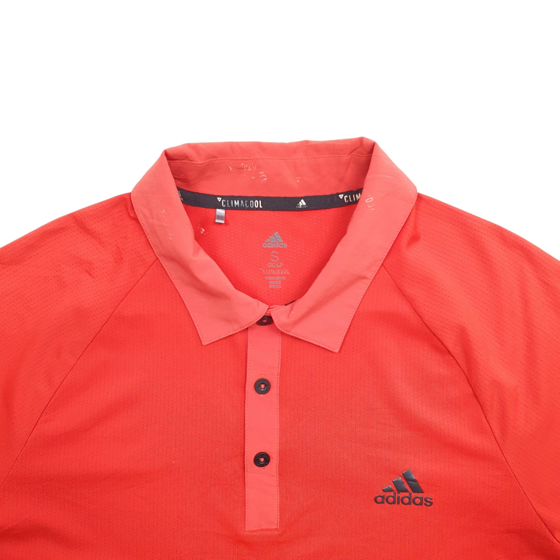 Mens Orange Adidas Golf Climacool Short Sleeve Polo Shirt