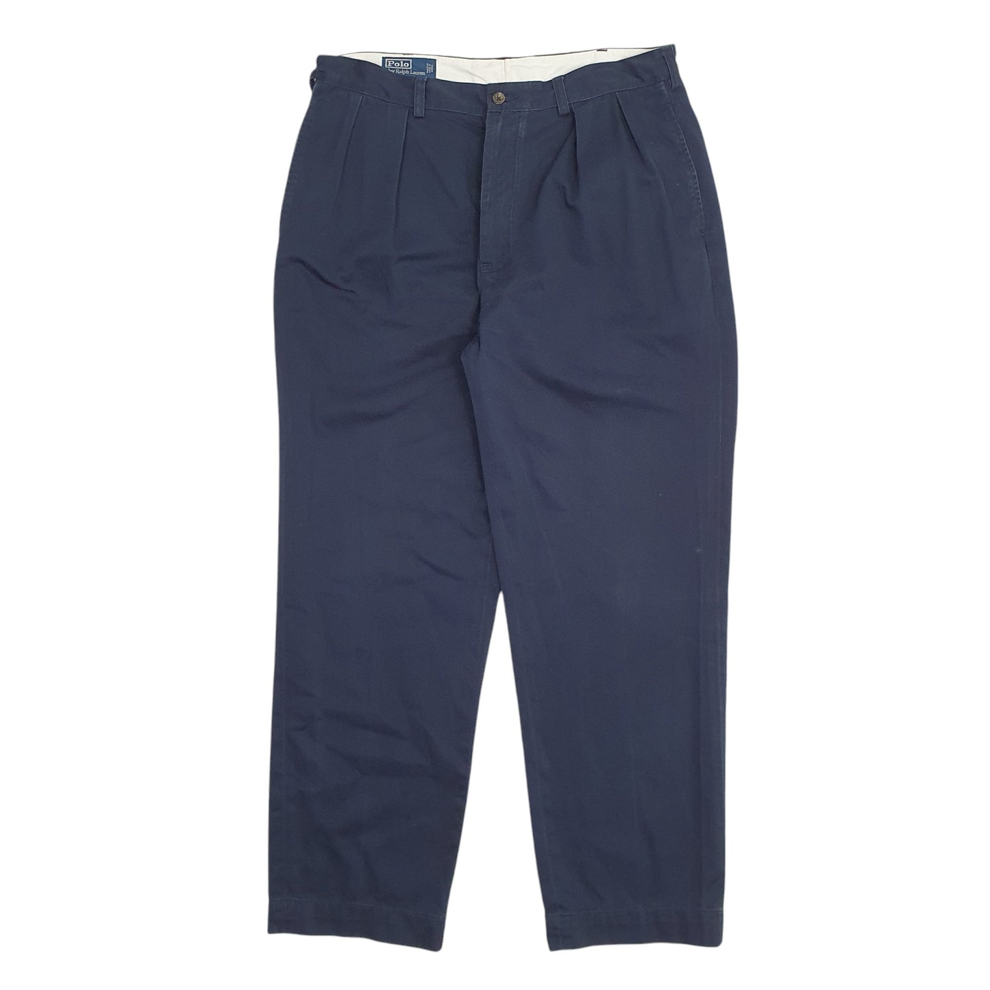 Mens Navy Polo Ralph Lauren Double Pleated Chino Trousers