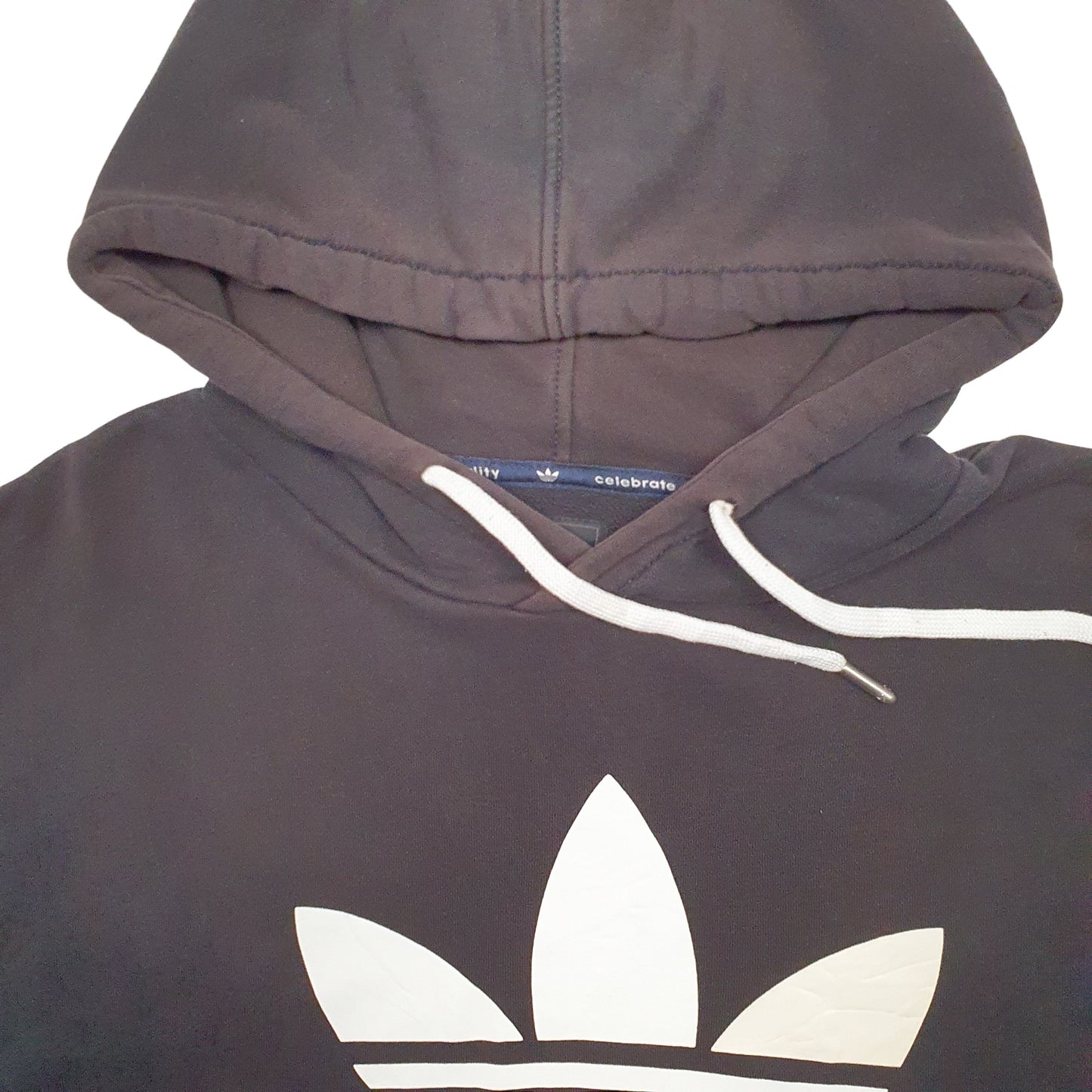 Mens Black Adidas Spellout Hoodie Jumper