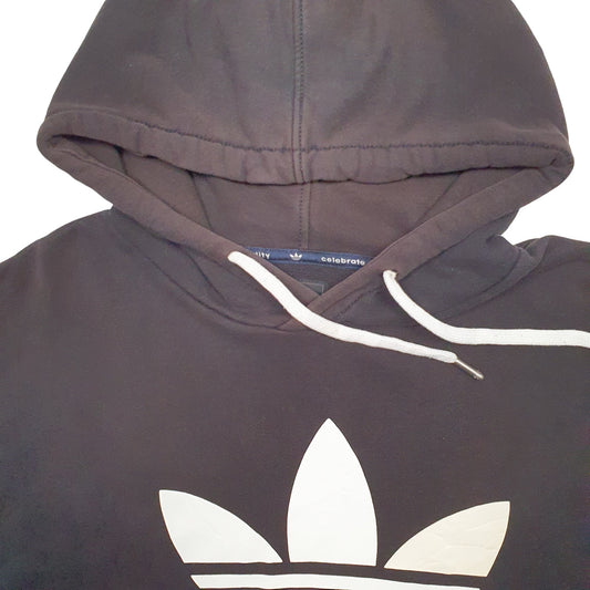 Mens Black Adidas Spellout Hoodie Jumper