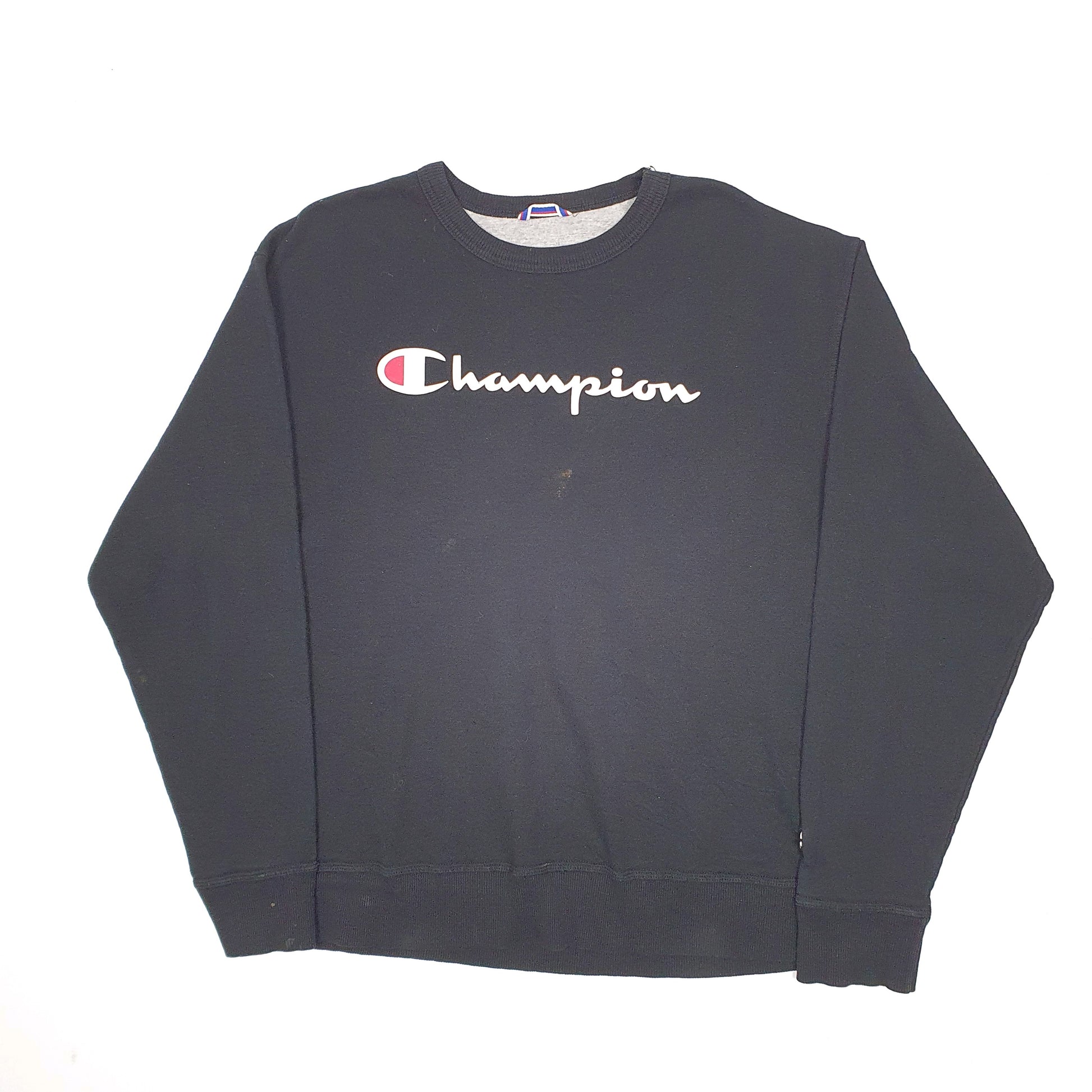 Mens Black Champion  Crewneck Jumper