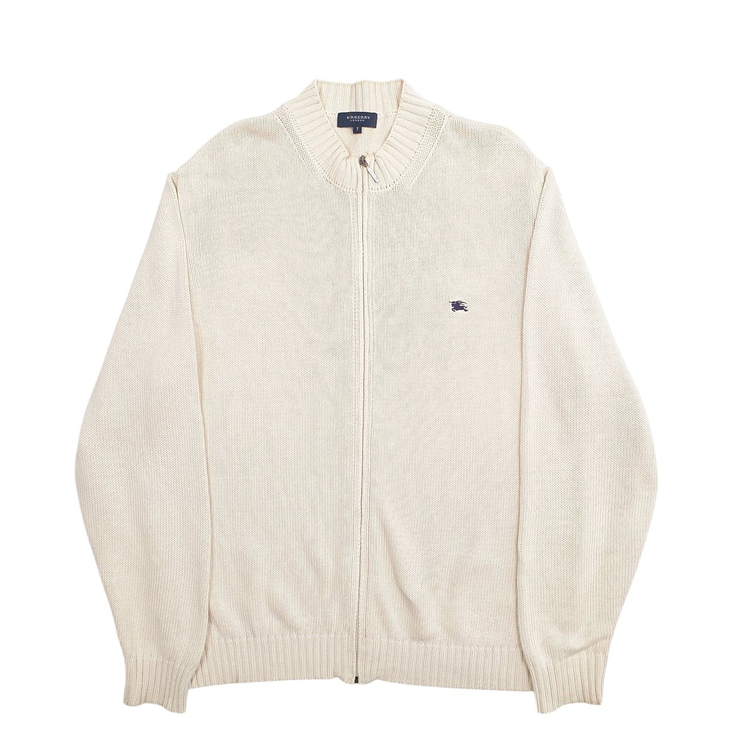 Mens Cream Burberry  Full Zip Jumper