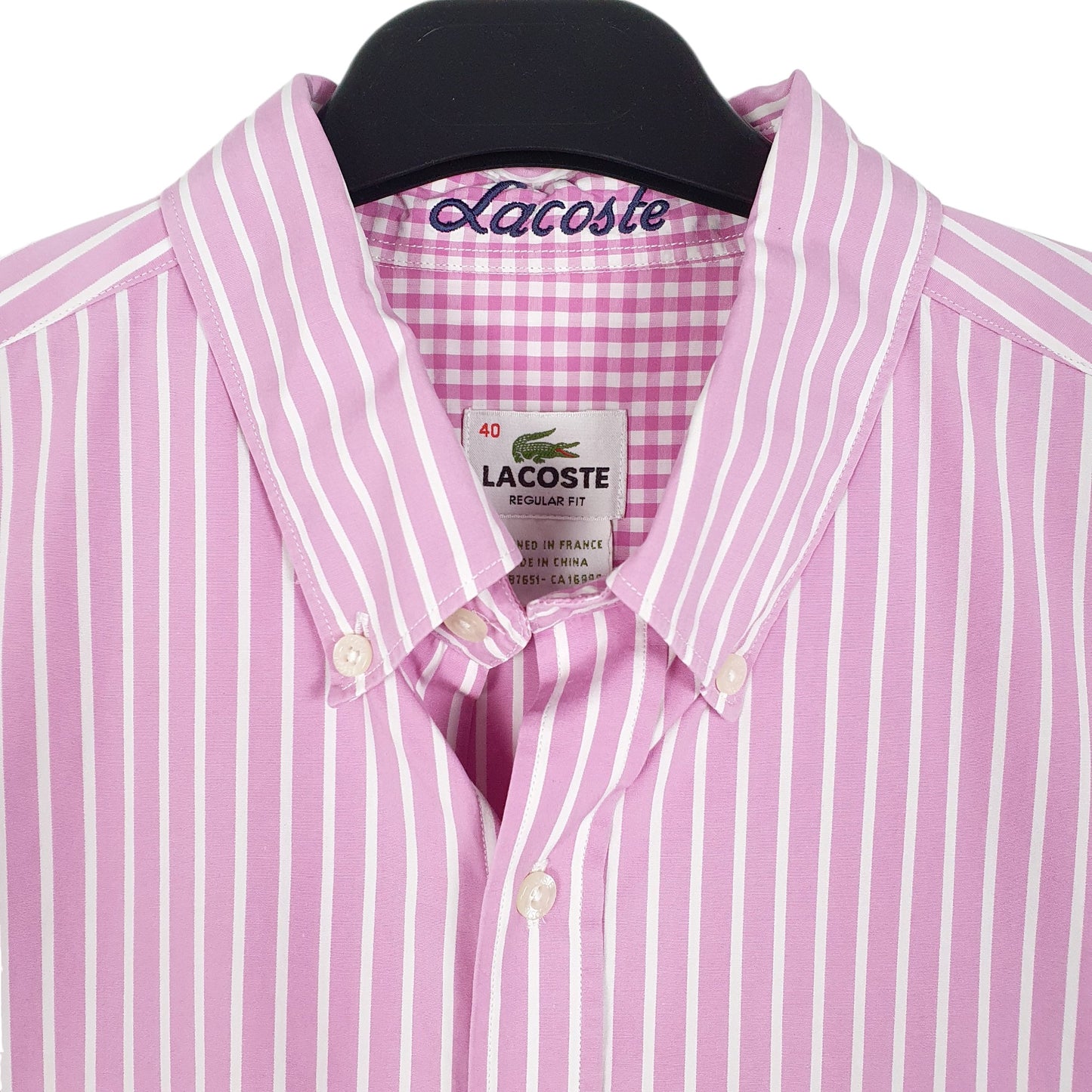 Mens Pink Lacoste  Long Sleeve Shirt