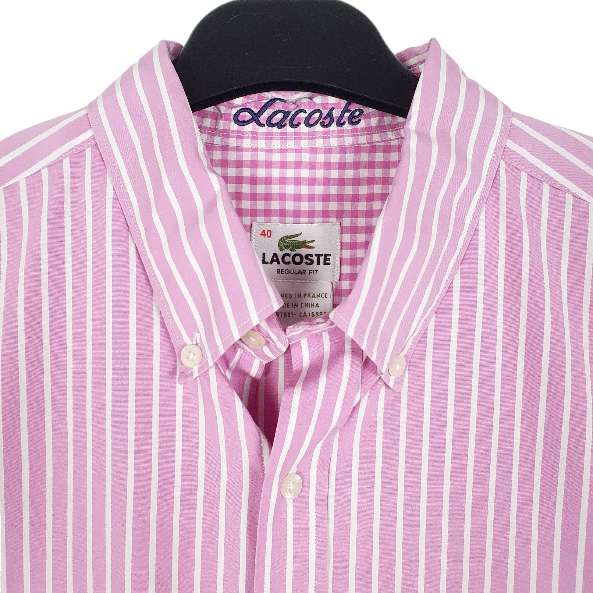 Mens Pink Lacoste  Long Sleeve Shirt