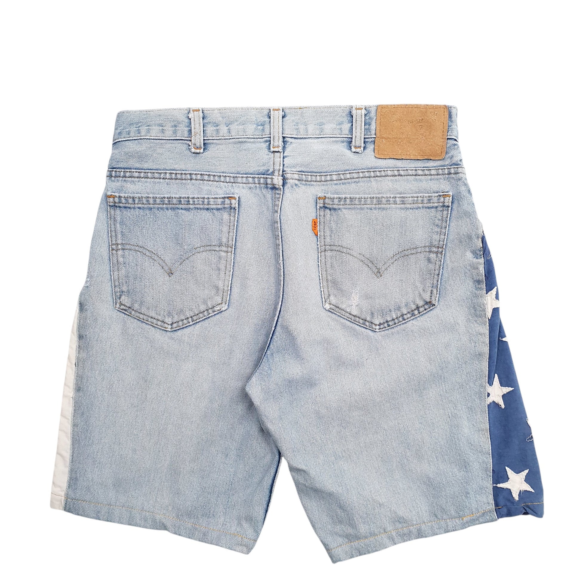 Mens Blue Levis America Reworked Denim Shorts