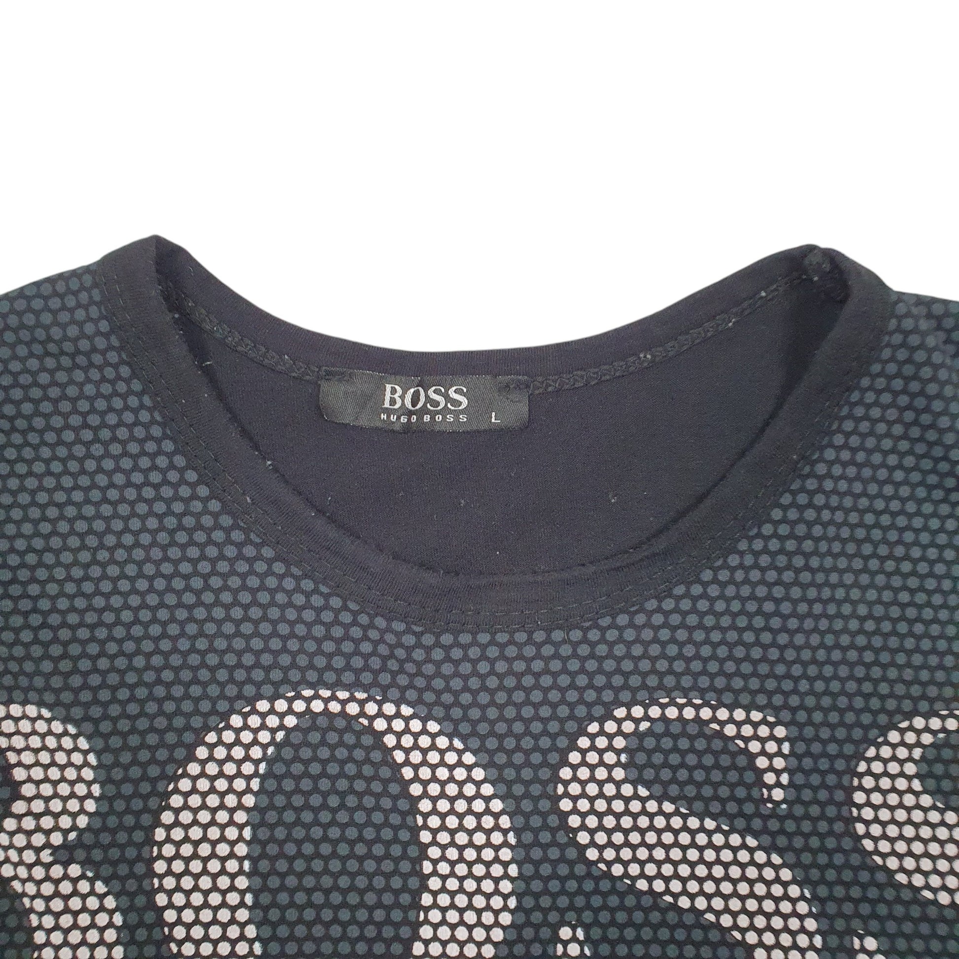 Mens Black Hugo Boss Spellout Short Sleeve T Shirt