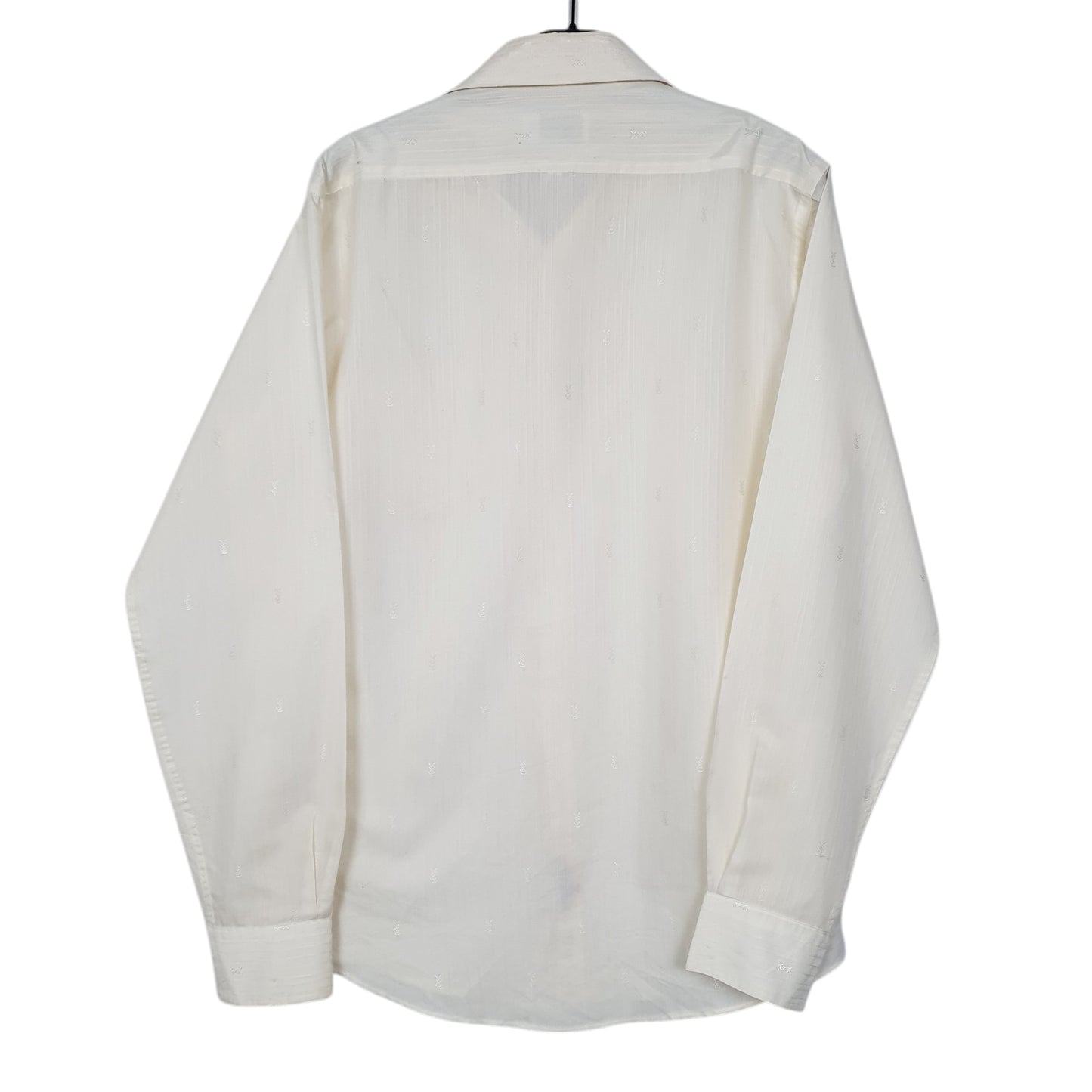 Mens Cream Yves Saint Laurent Sheer Long Sleeve Shirt
