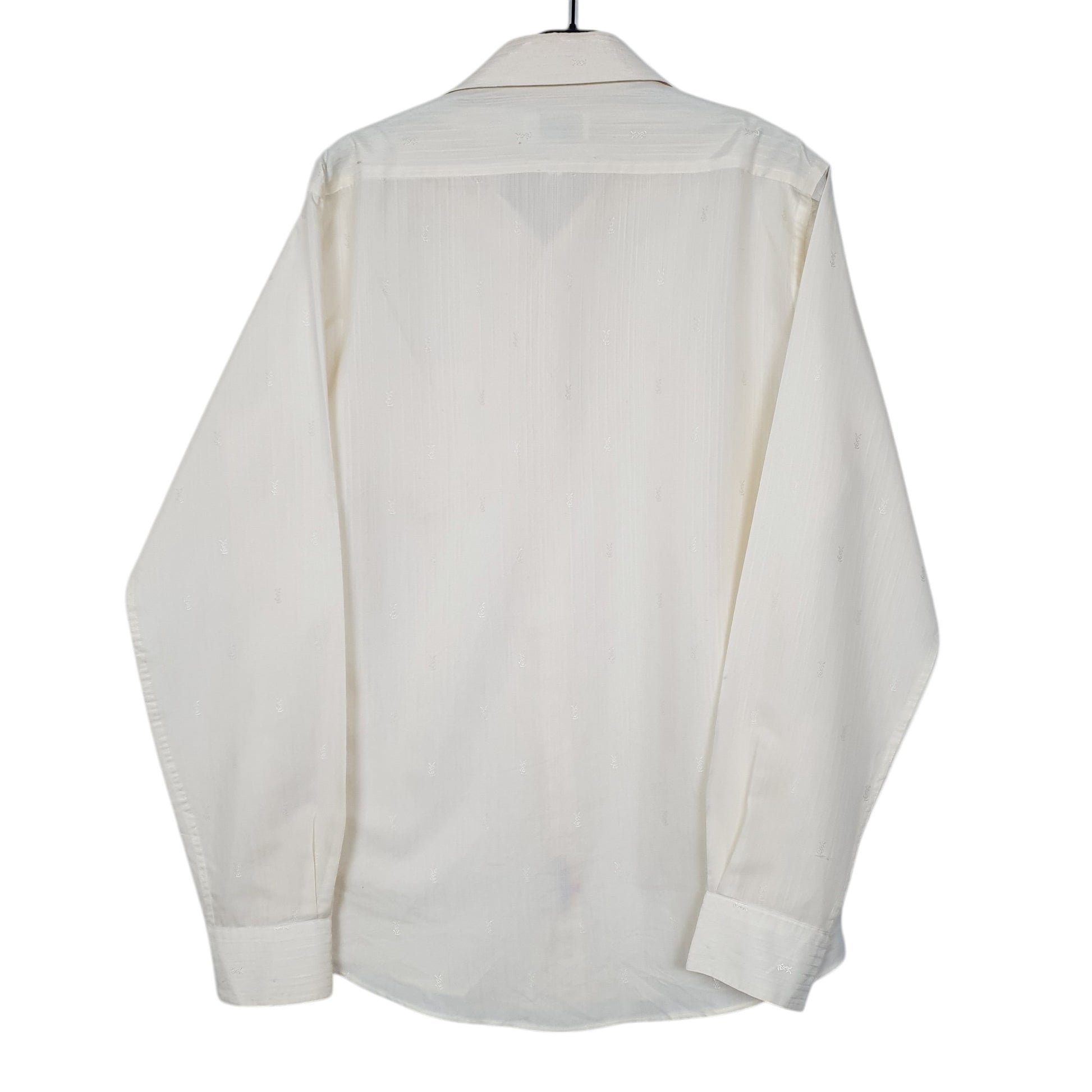 Mens Cream Yves Saint Laurent Sheer Long Sleeve Shirt