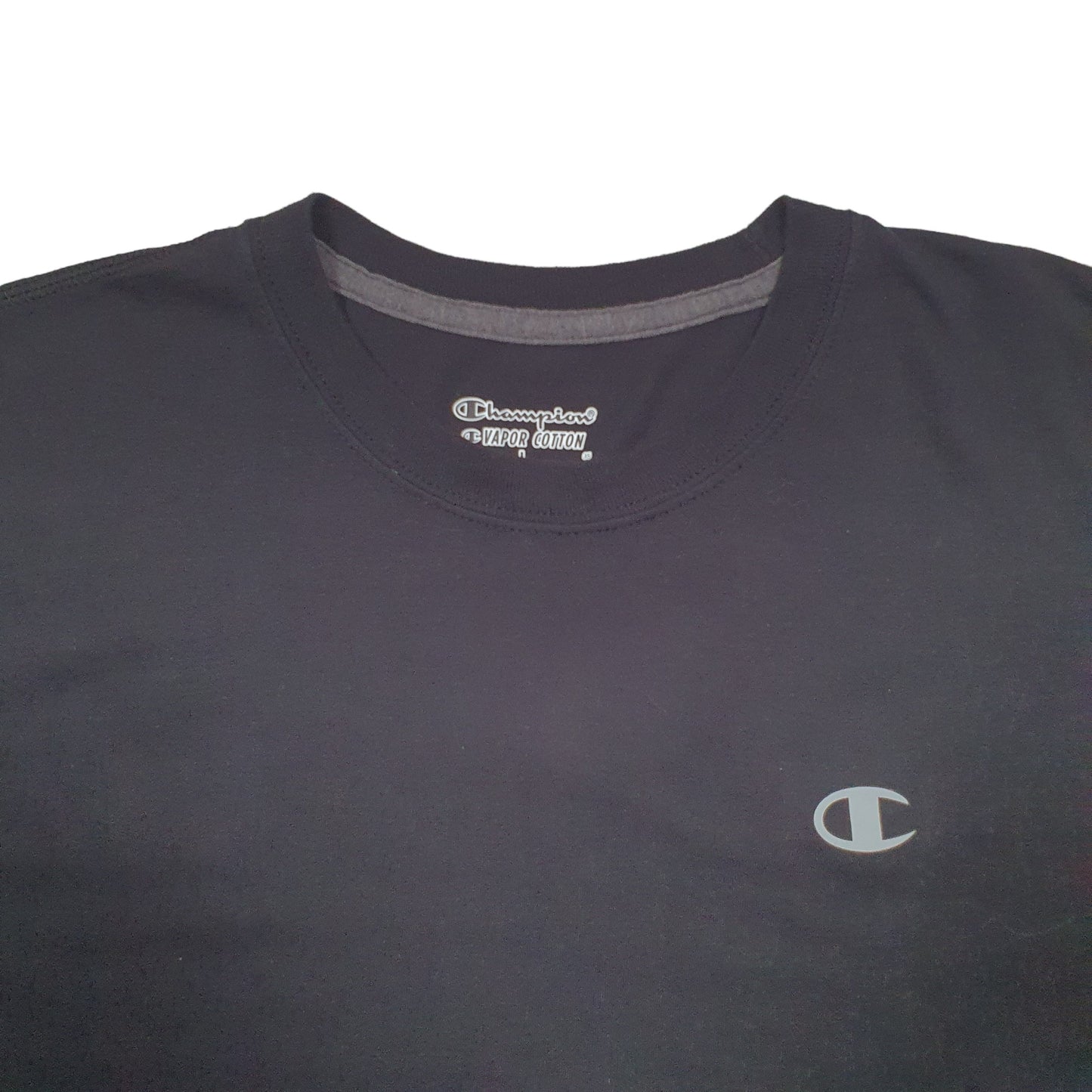 Mens Black Champion  Short Sleeve T Shirt