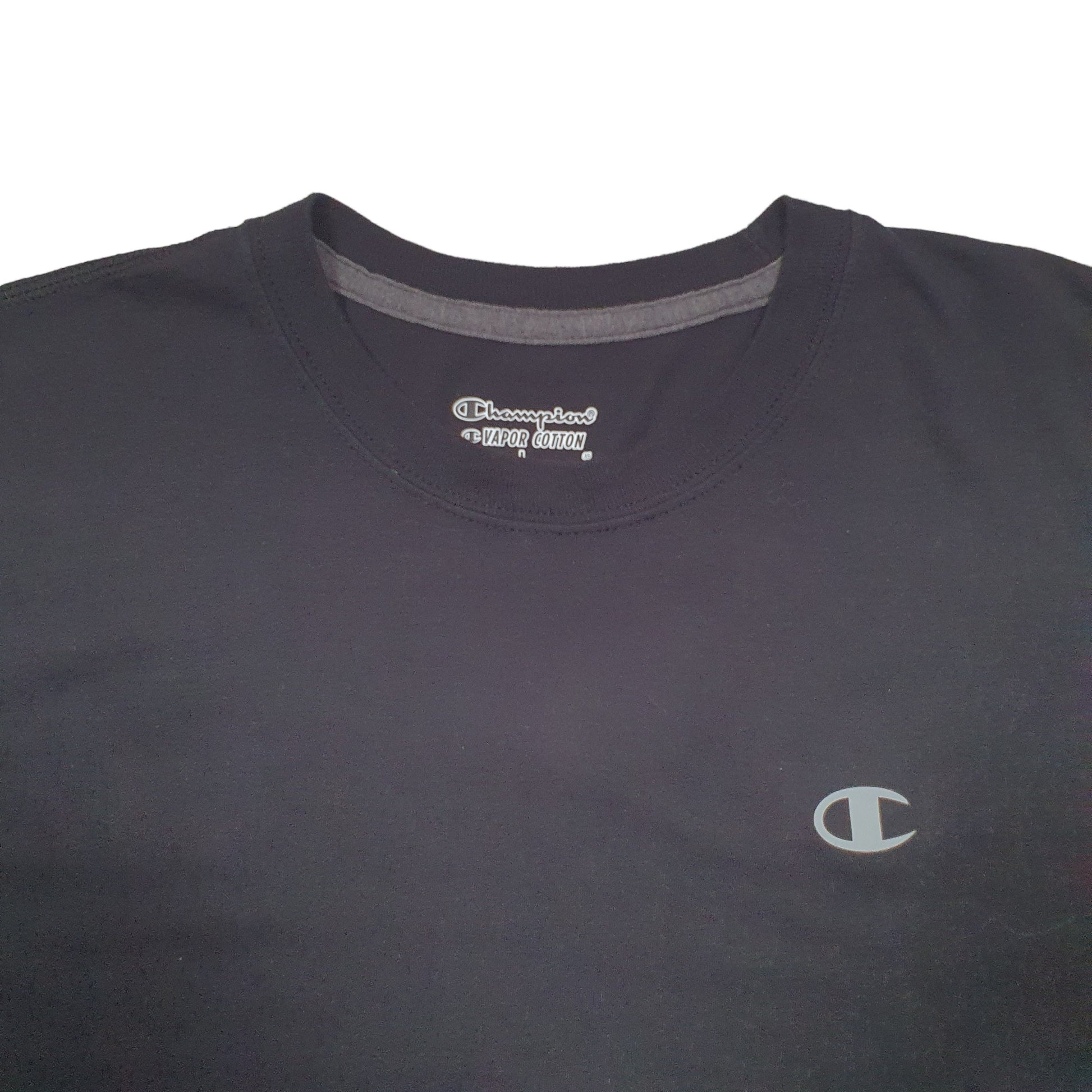 Mens Black Champion  Short Sleeve T Shirt