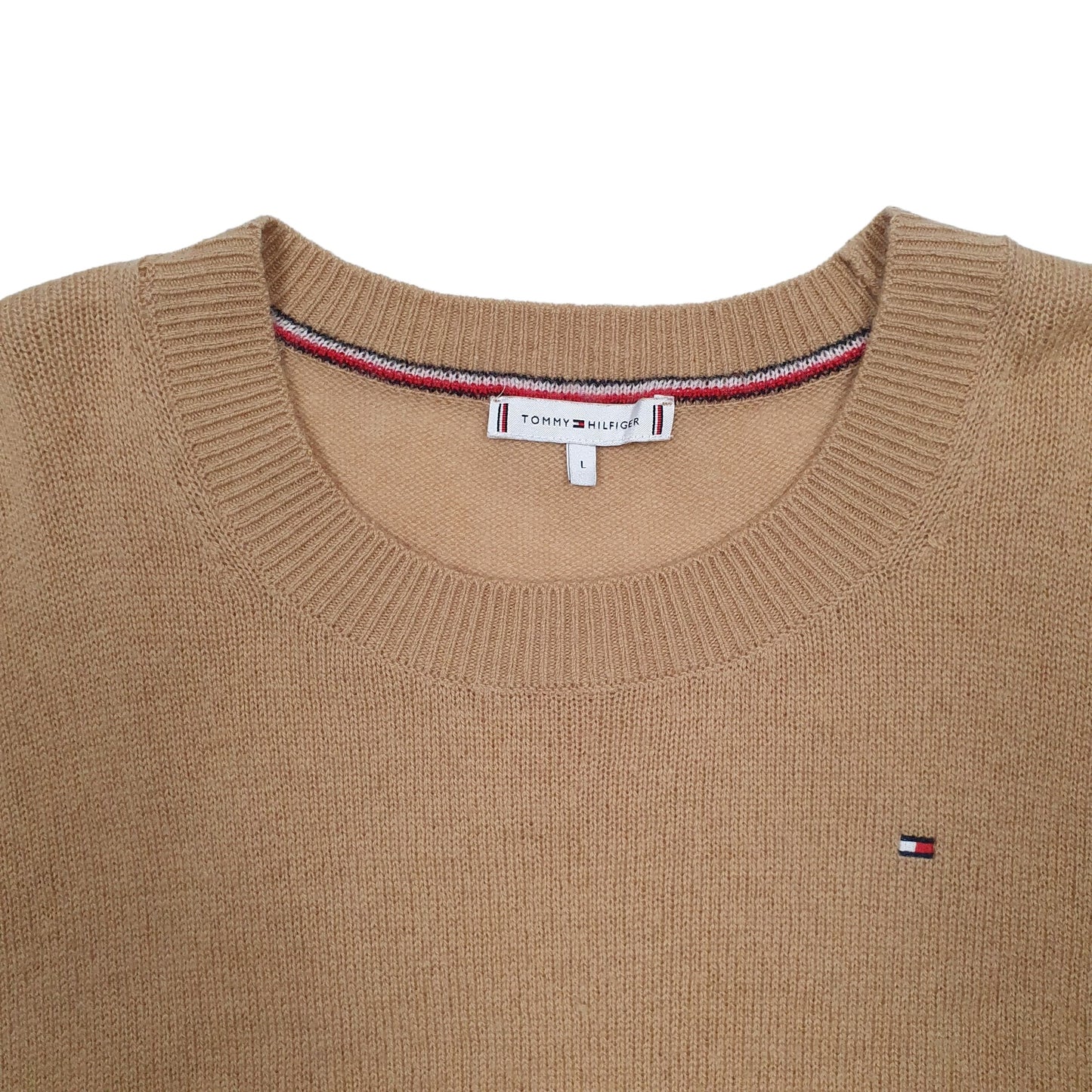 Womens Tan Tommy Hilfiger Knit Crewneck Jumper