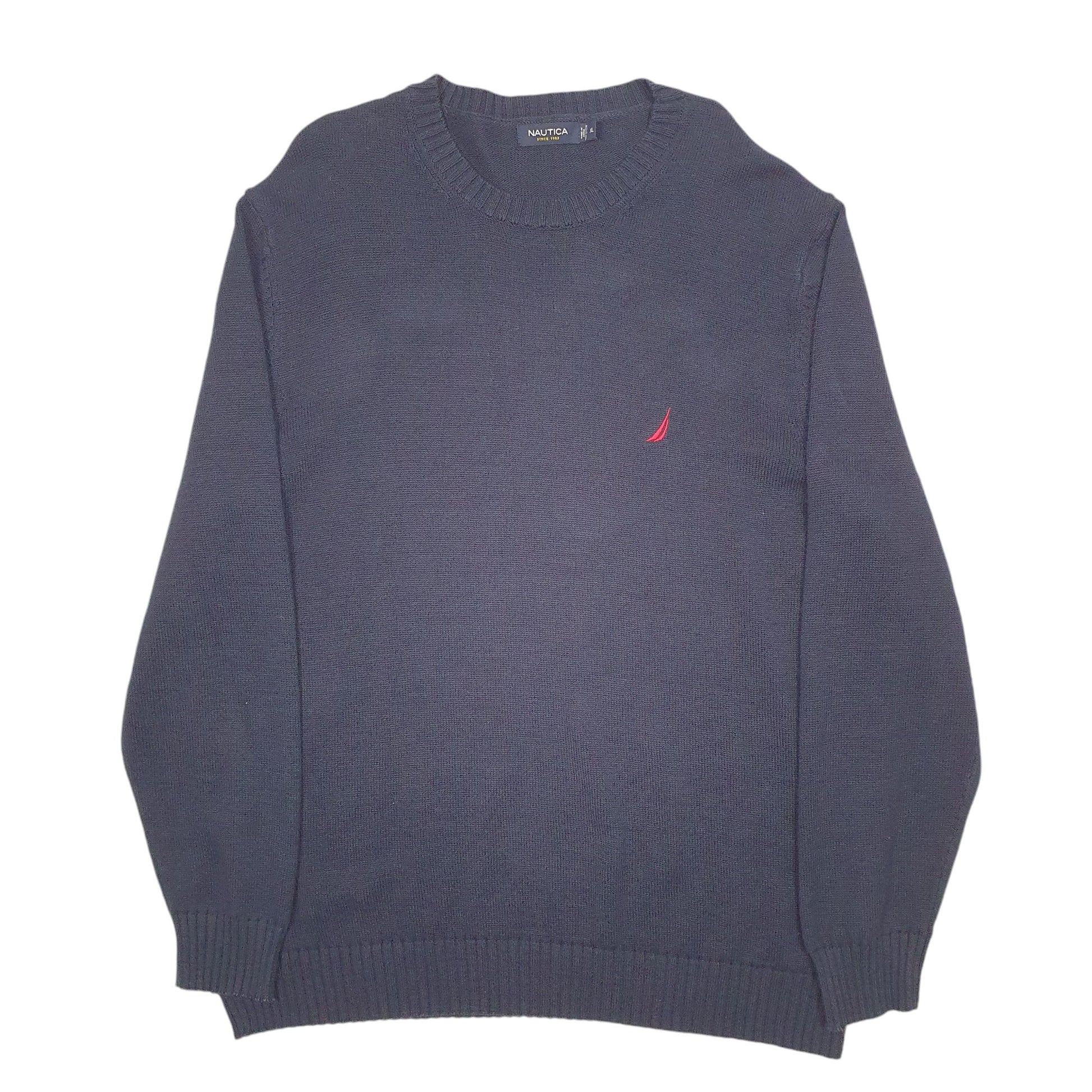 Mens Navy Nautica Knit Crewneck Jumper