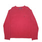 Mens Red Nautica Knit Crewneck Jumper