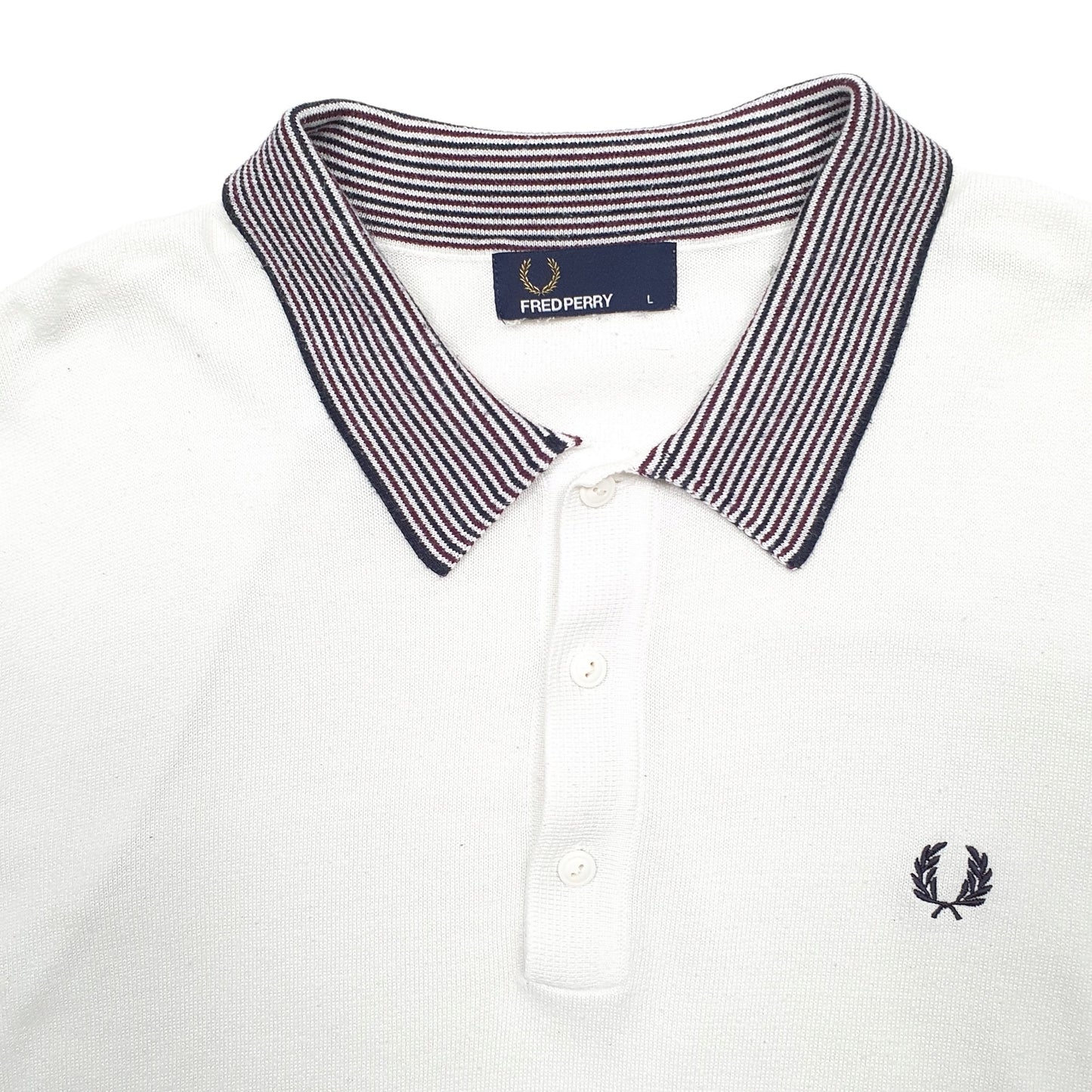 Mens White Fred Perry  Short Sleeve Polo Shirt