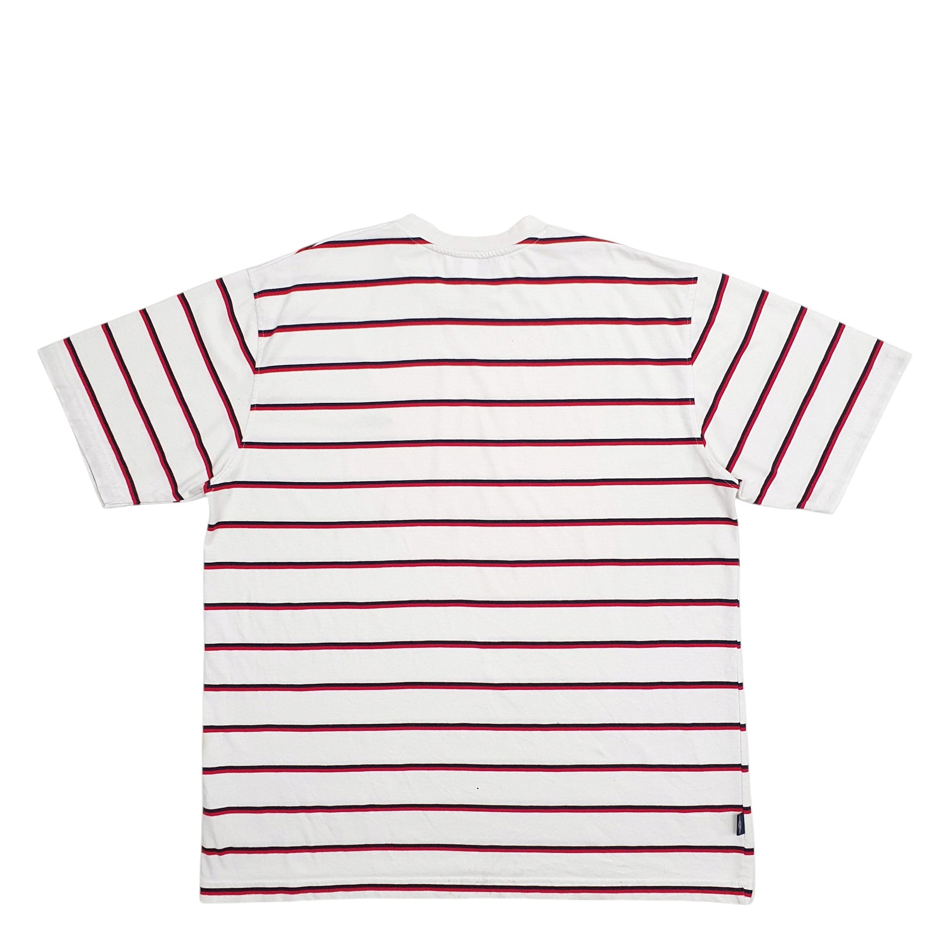 Mens White Umbro Stripes Short Sleeve T Shirt