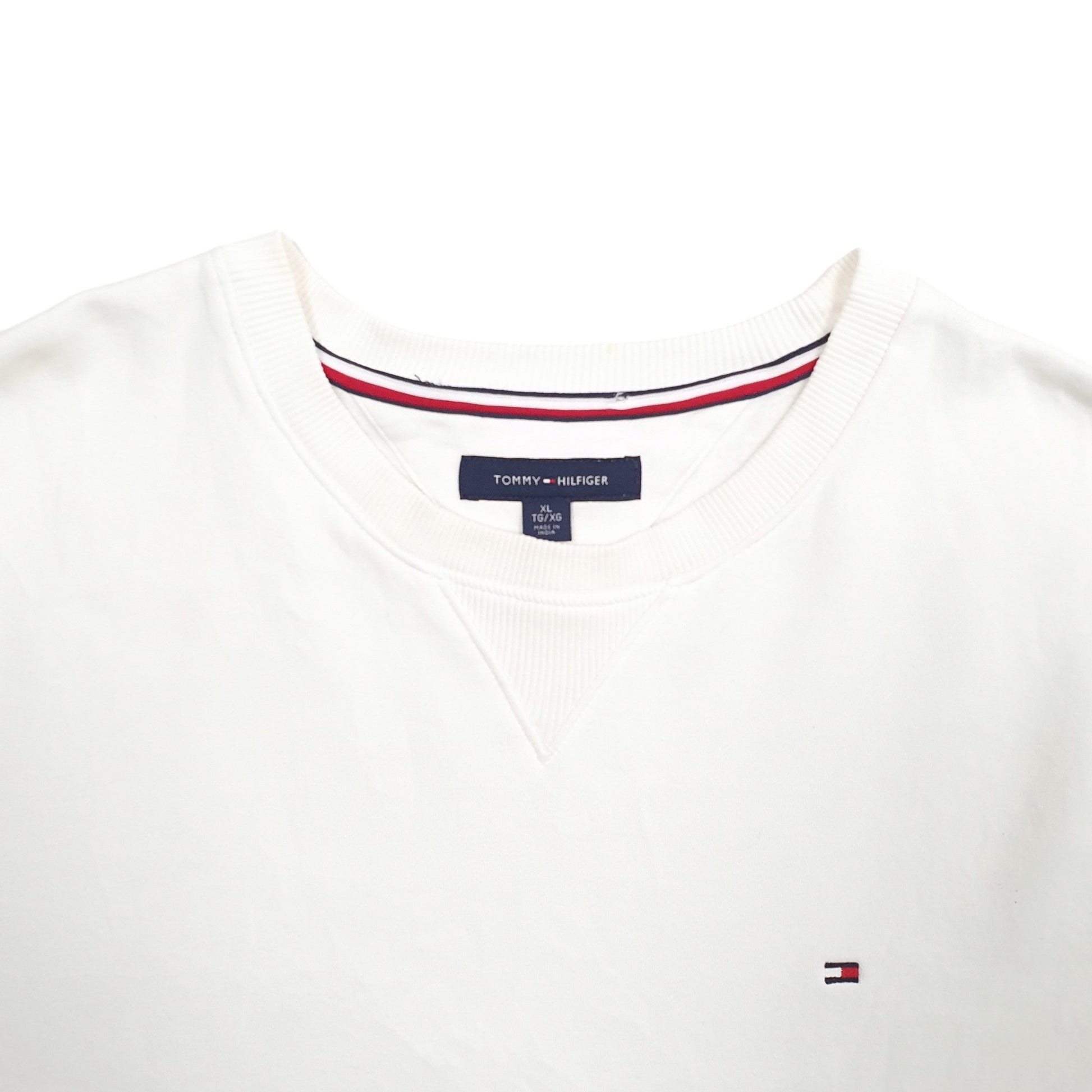 Mens White Tommy Hilfiger  Crewneck Jumper