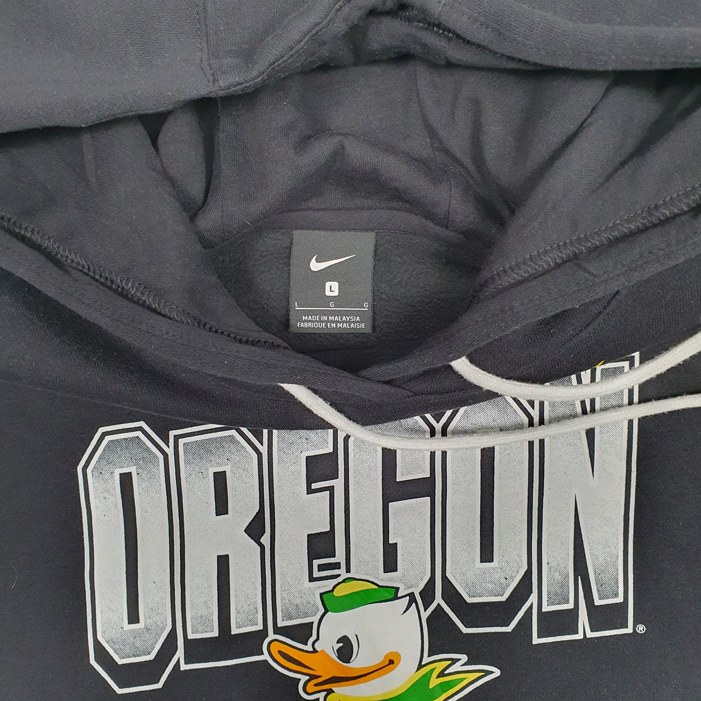 Womens Black Nike Oregon Ducks Baggy Crop Top Hoodie Jumper