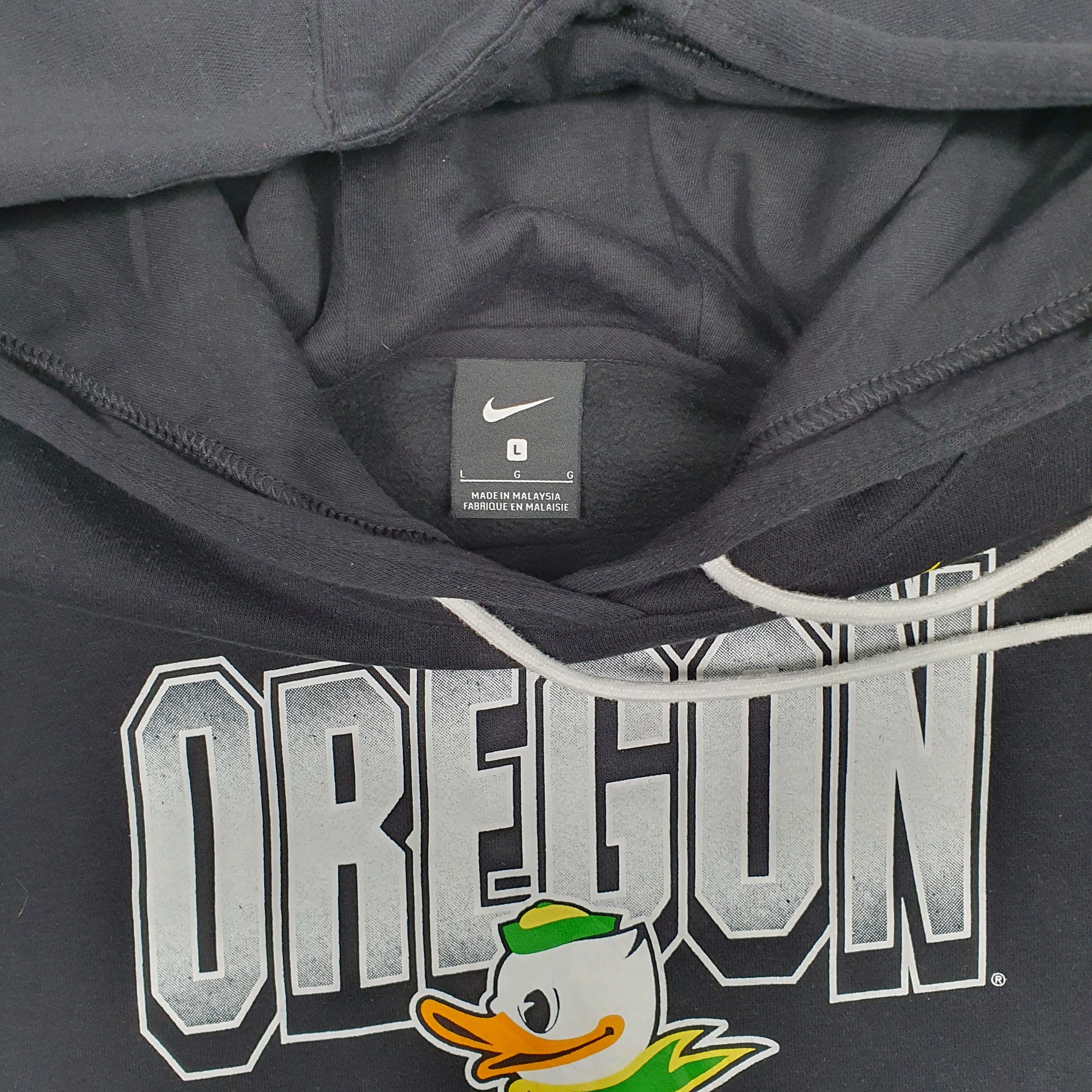 Womens Black Nike Oregon Ducks Baggy Crop Top Hoodie Jumper